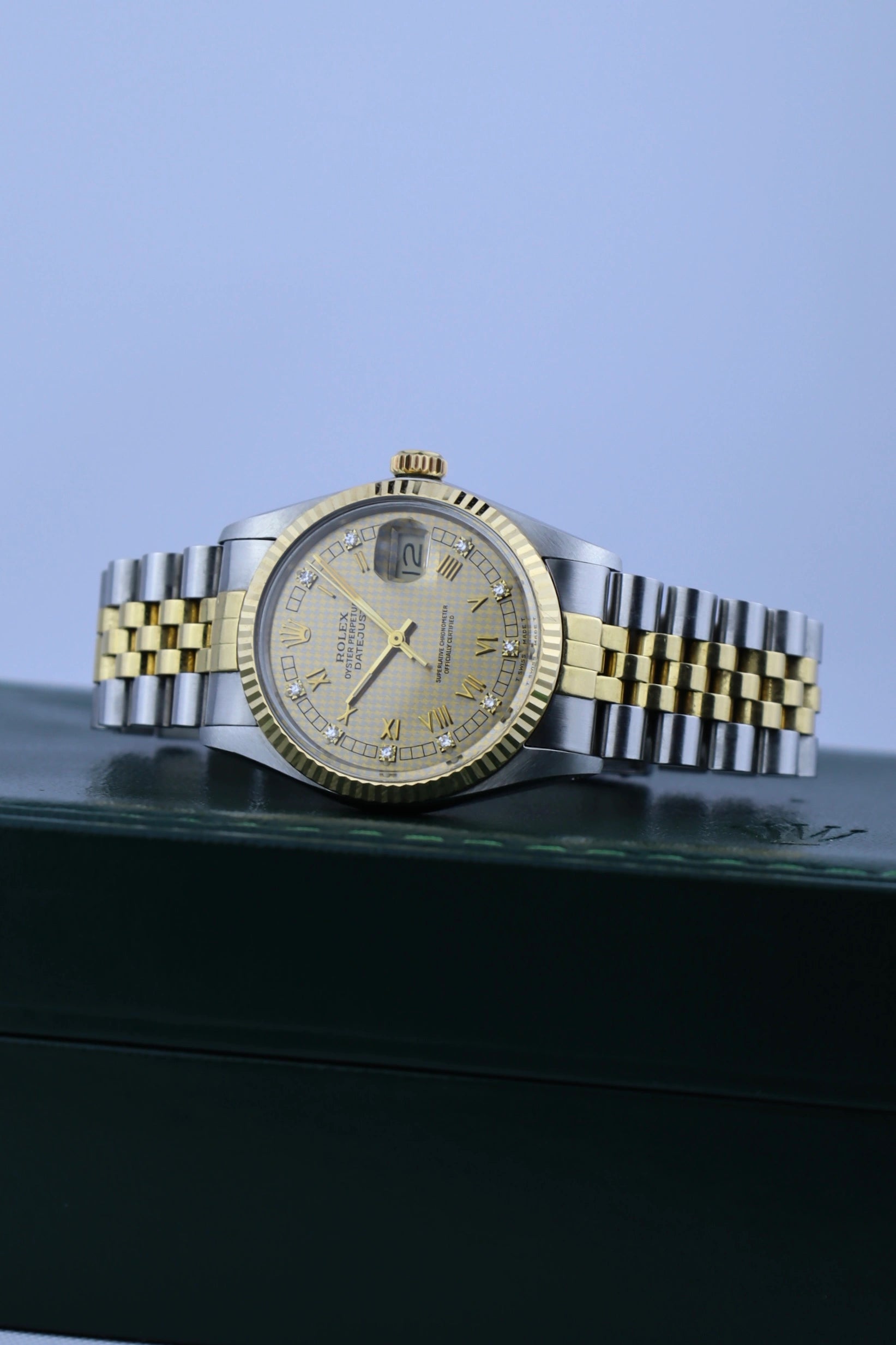 1985 Rolex Datejust 16013 Houndstooth Dial Box + Papers
