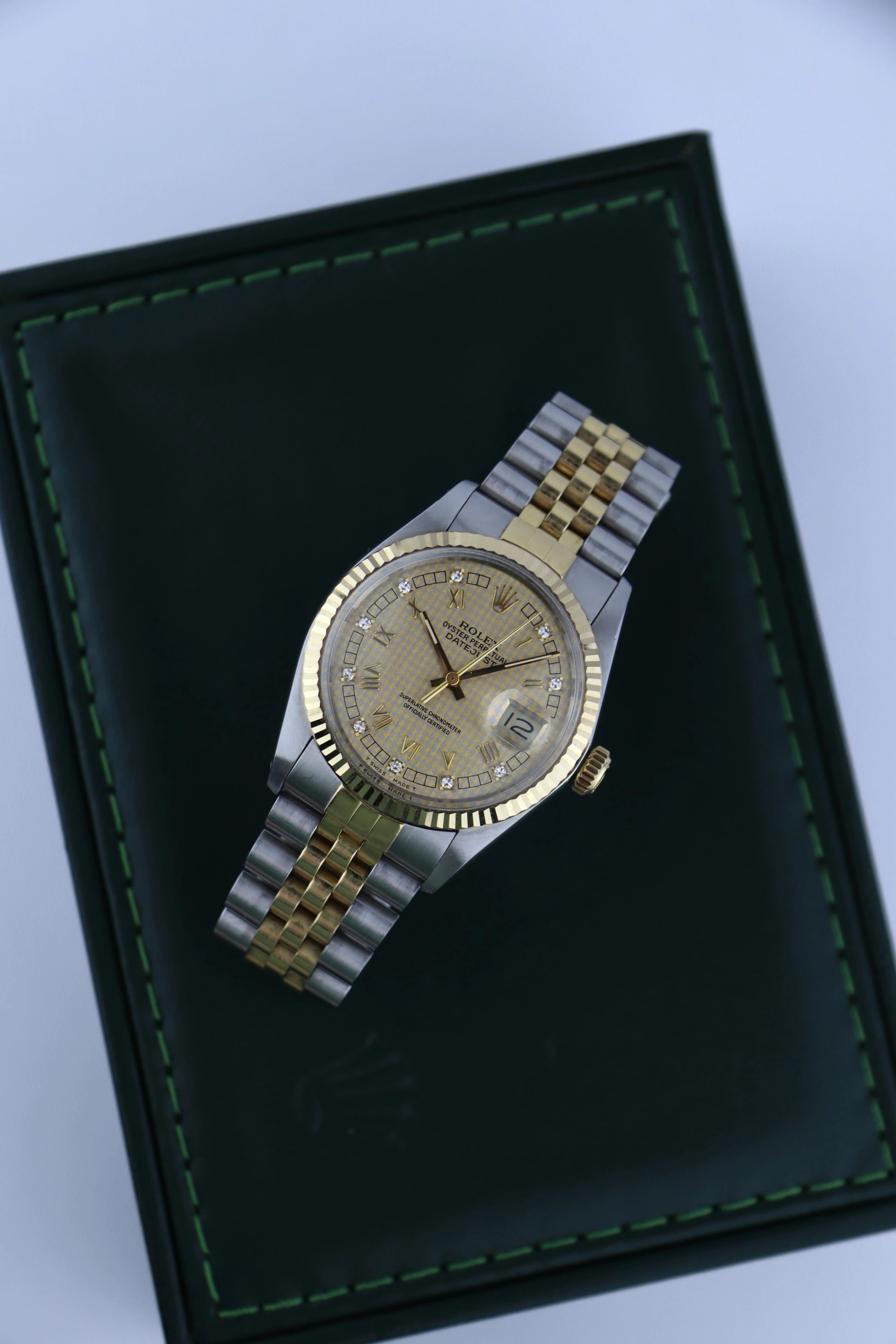 1985 Rolex Datejust 16013 Houndstooth Dial Box + Papers