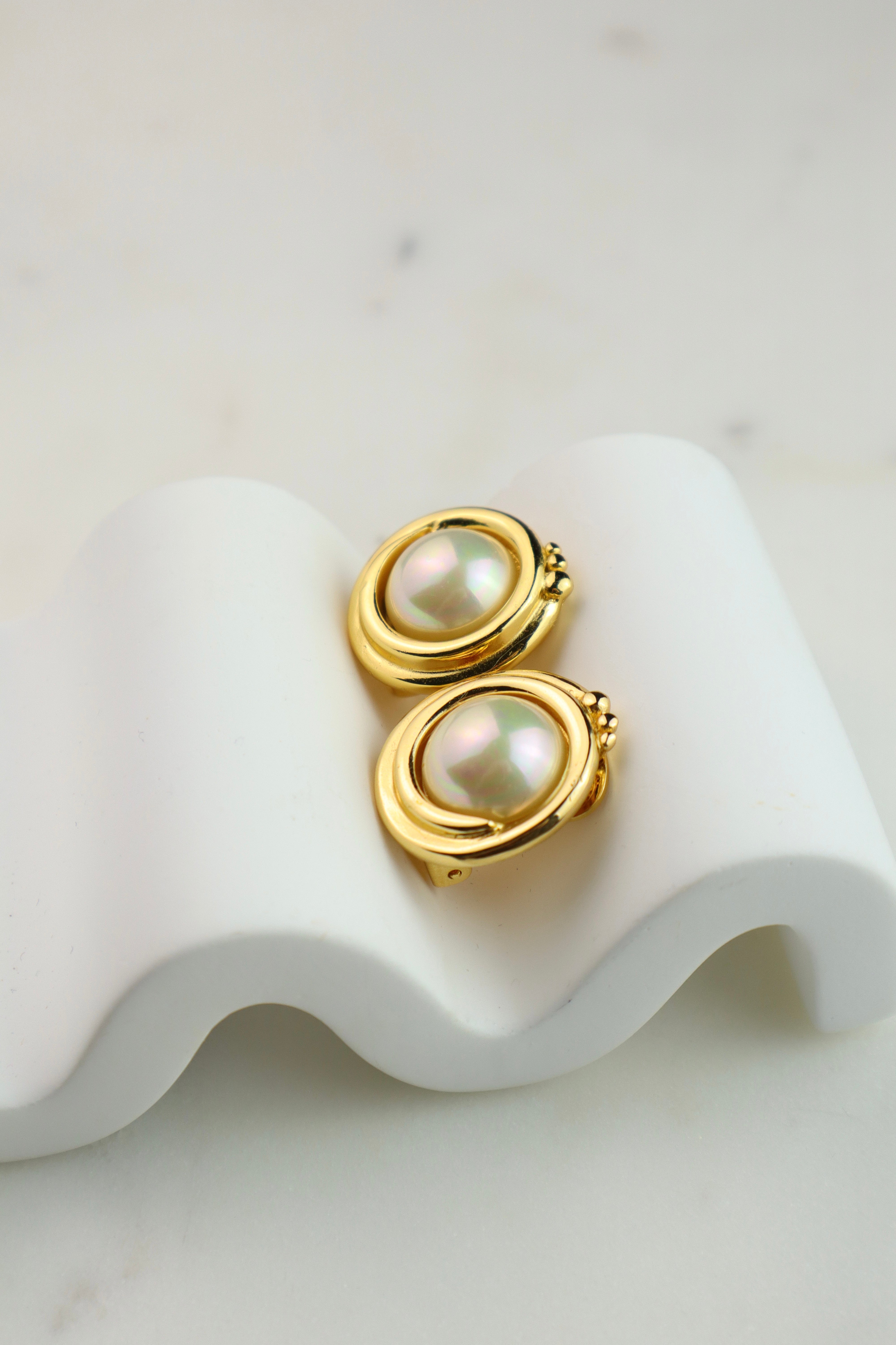 Christian Dior - klipsy z perłami