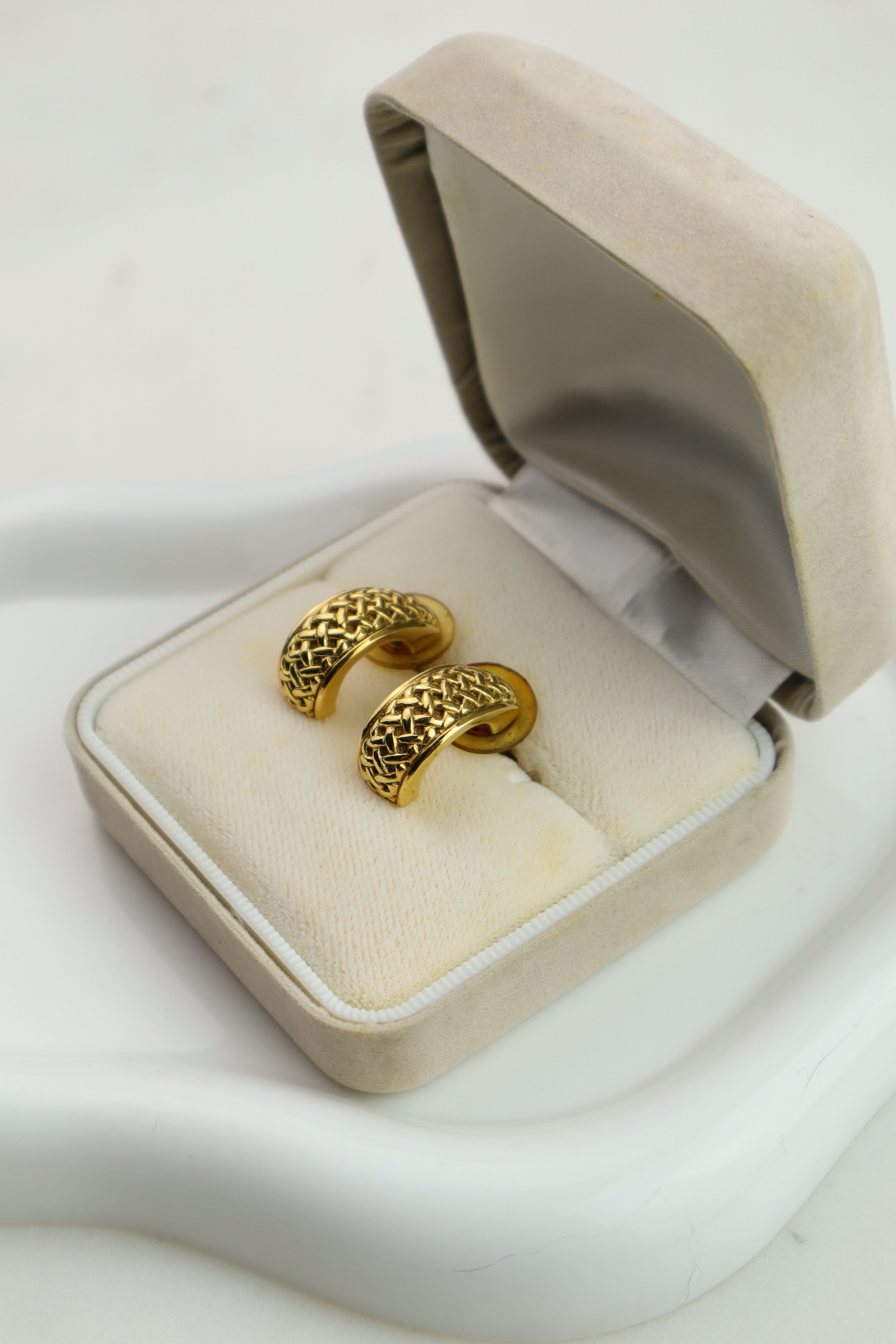 Christian Dior - kolczyki plecione półkola