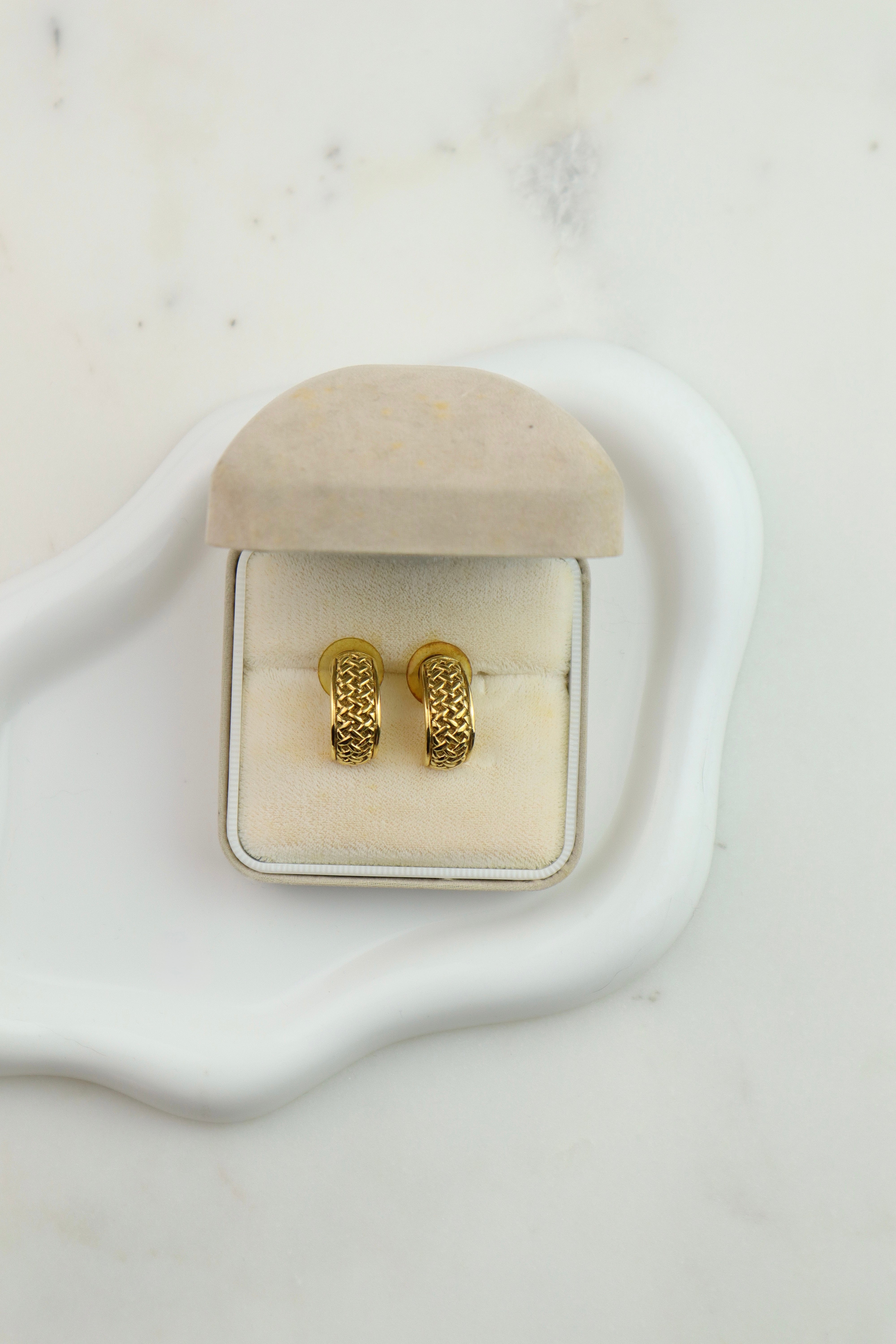 Christian Dior - kolczyki plecione półkola