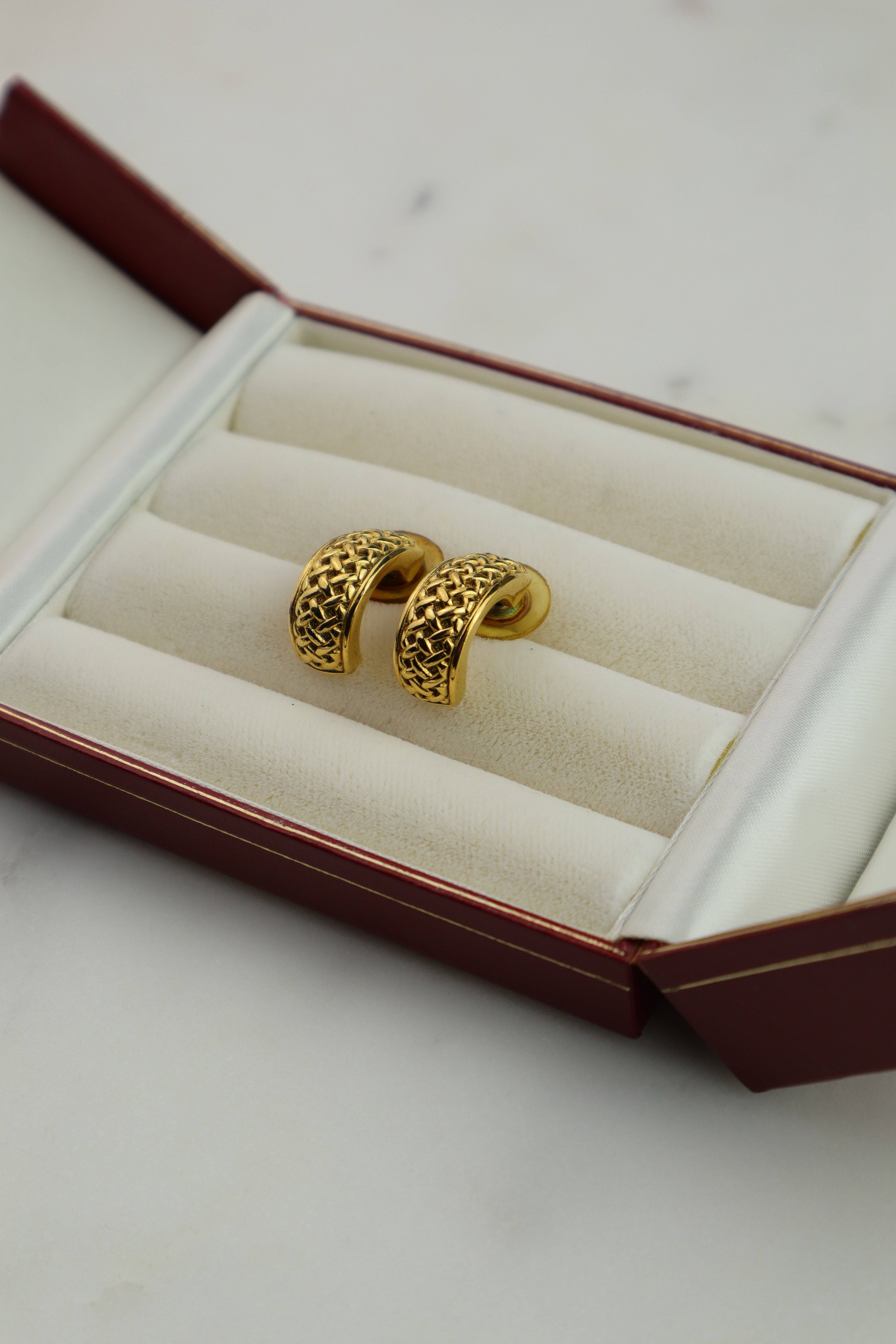 Christian Dior - kolczyki plecione półkola