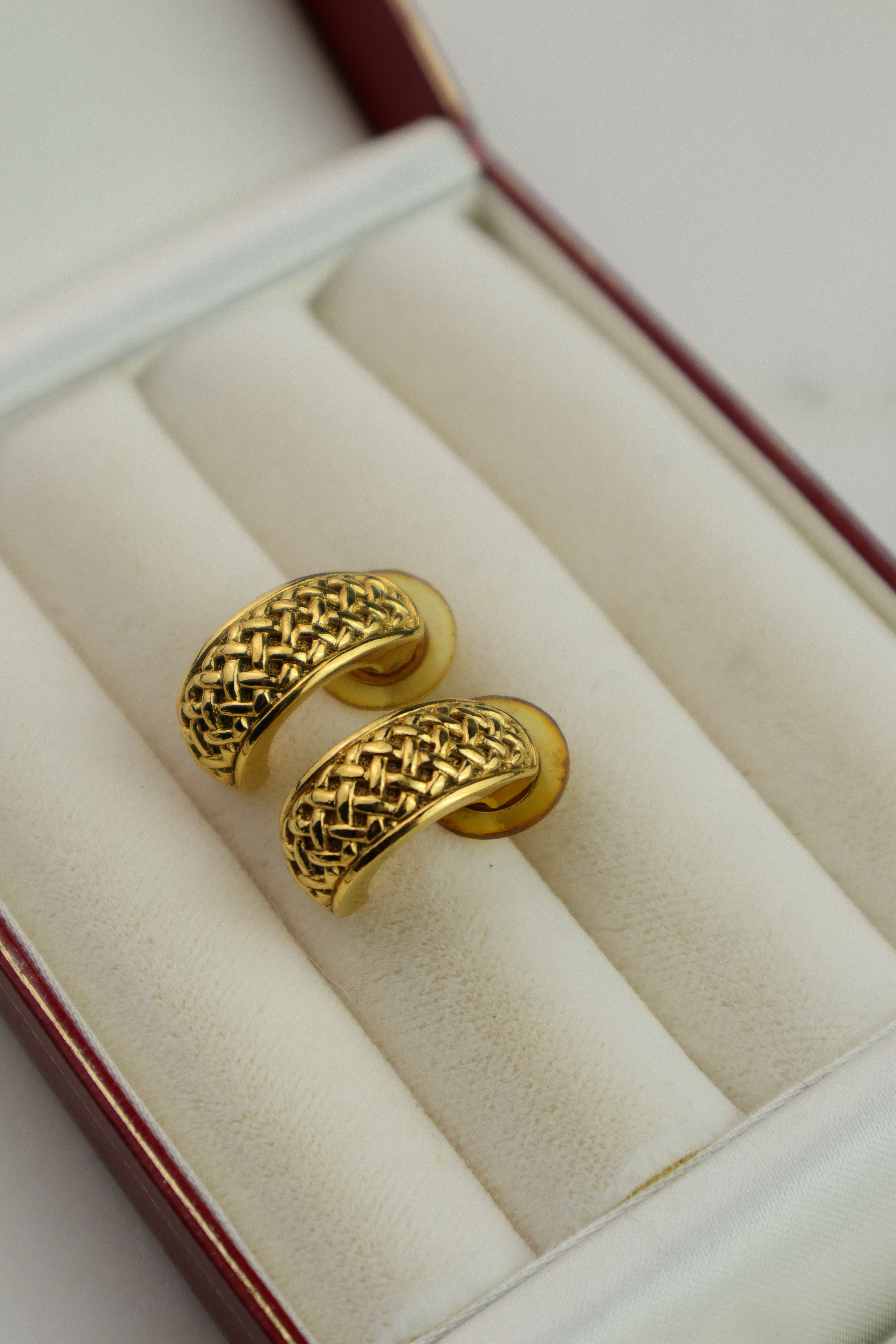 Christian Dior - kolczyki plecione półkola