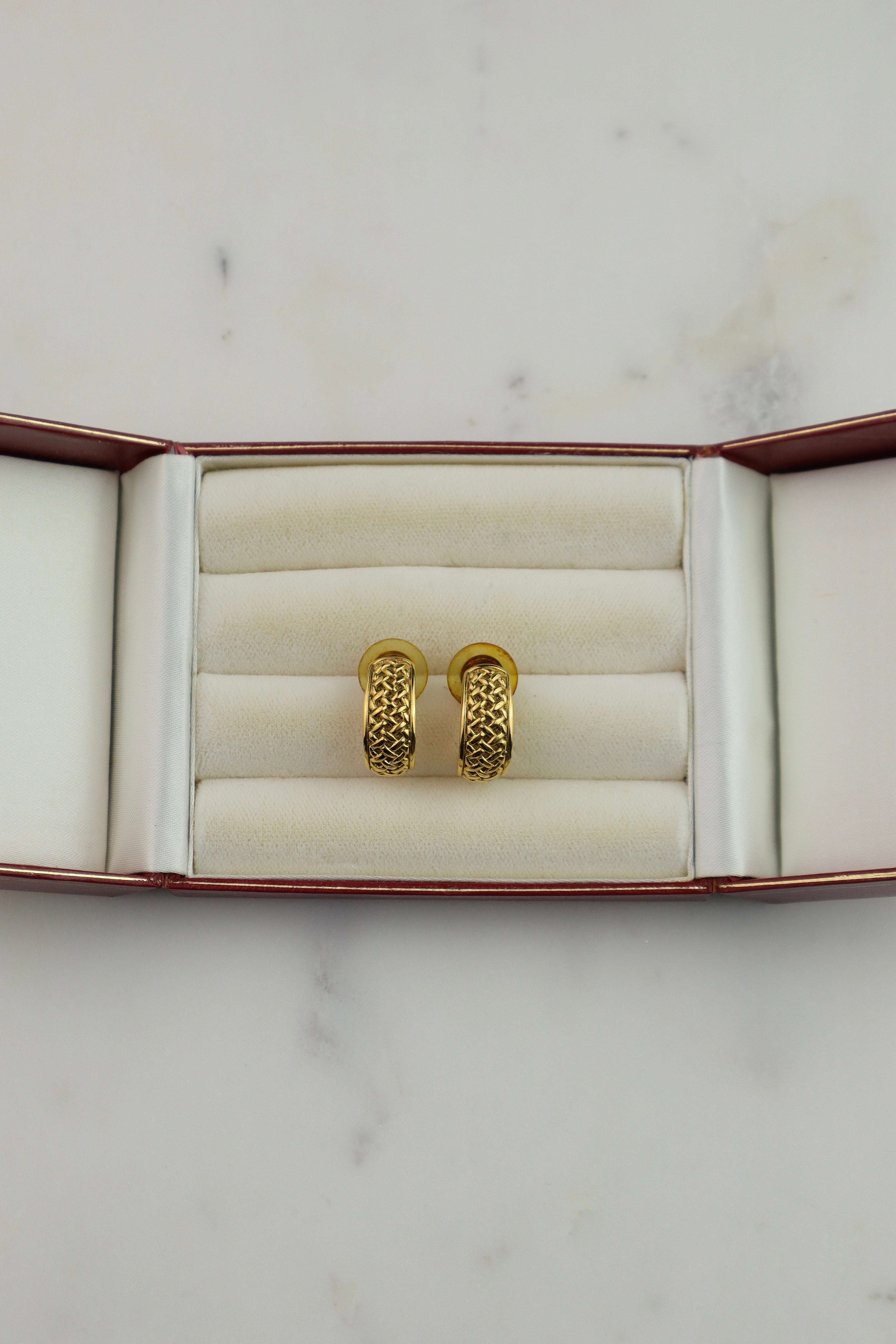 Christian Dior - kolczyki plecione półkola