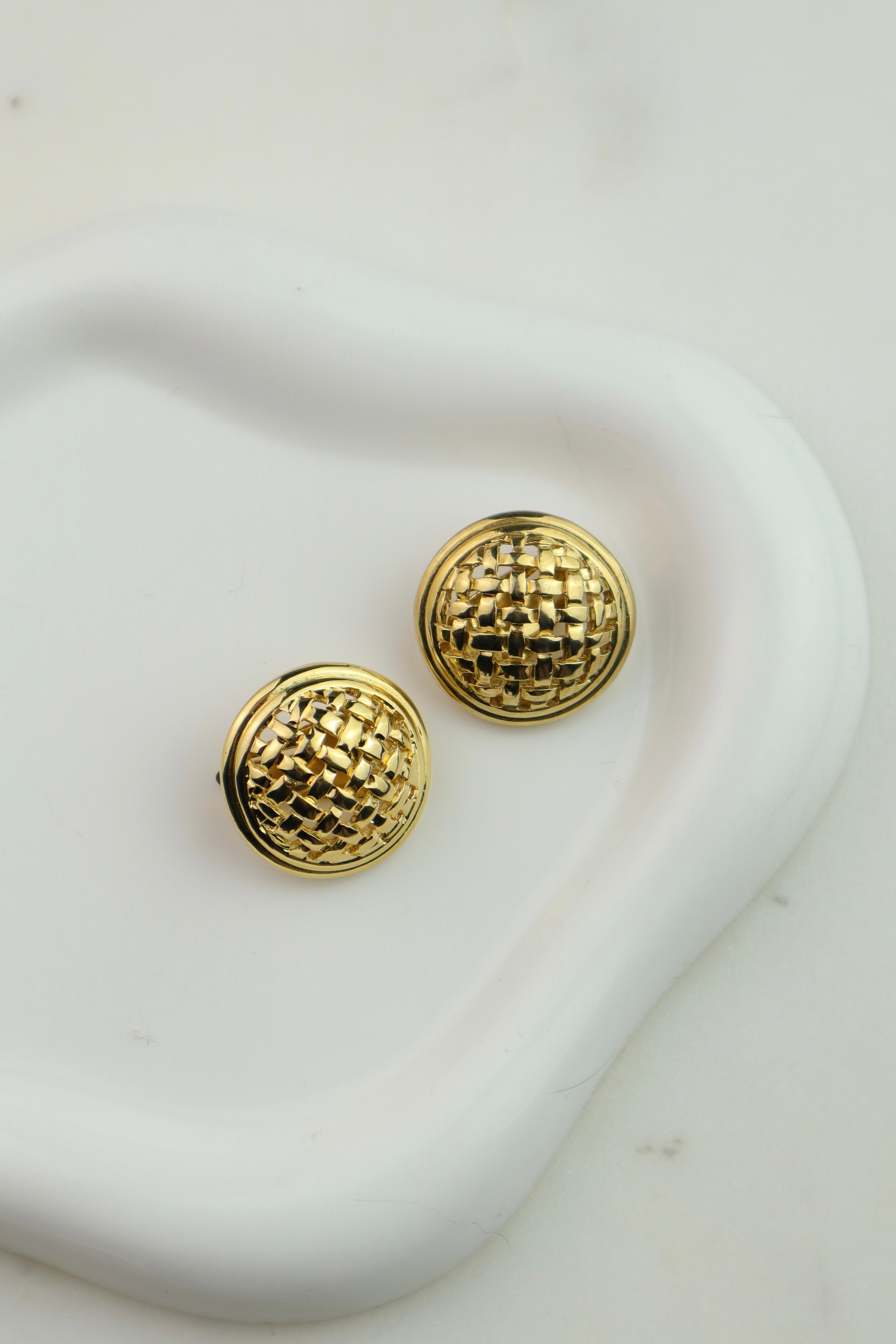 Yves Saint Laurent - vintage klipsy plecone koła