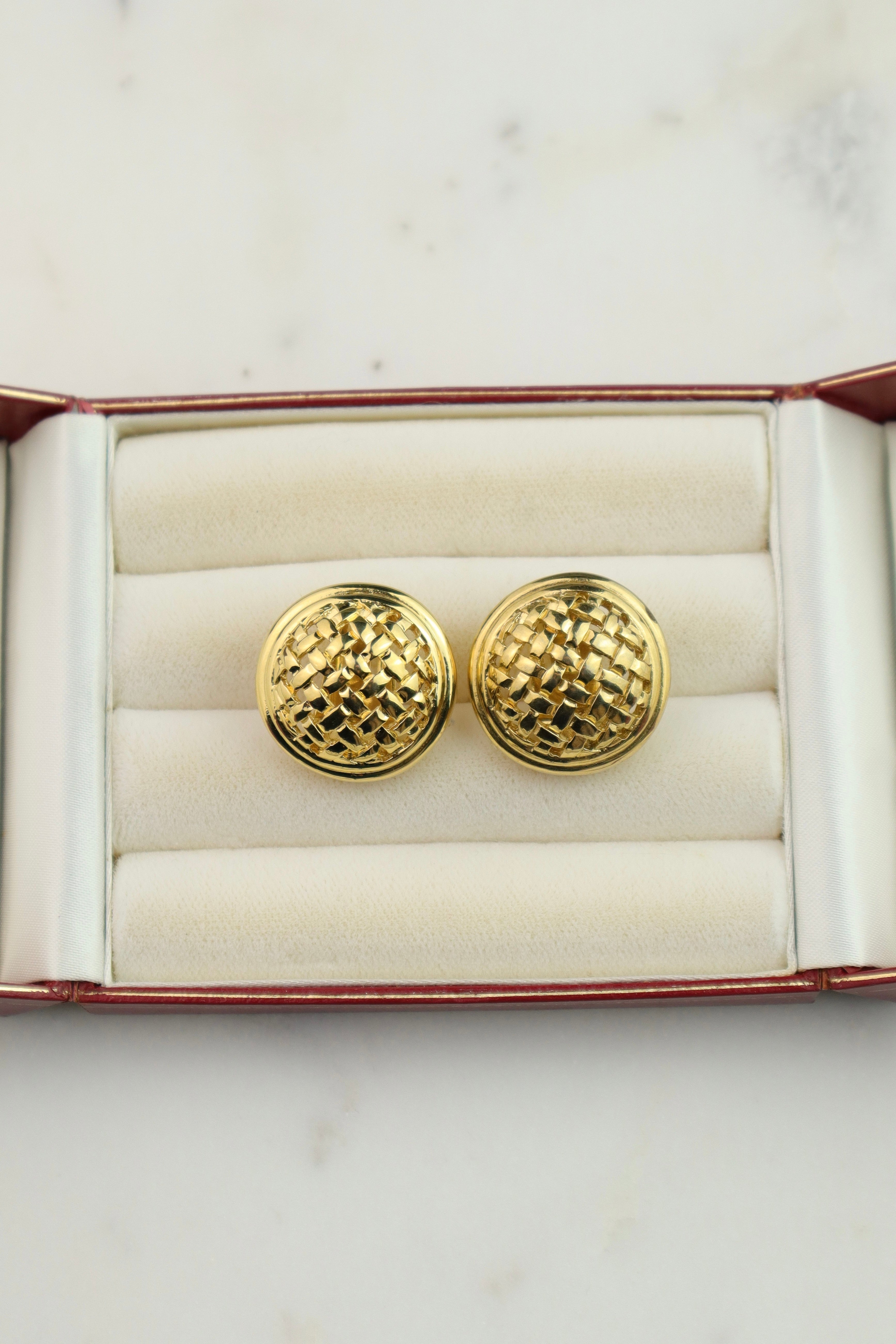 Yves Saint Laurent - vintage klipsy plecone koła