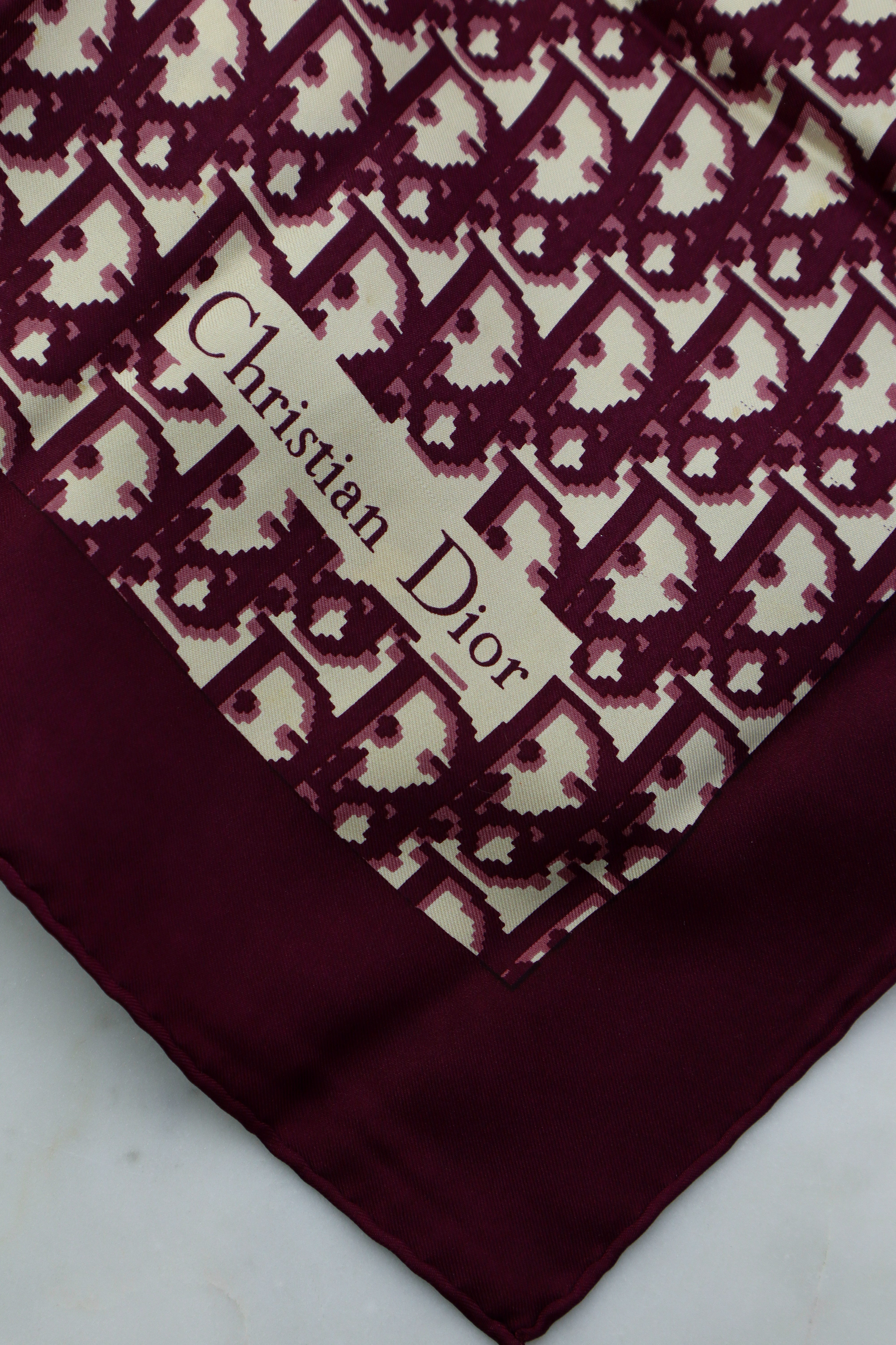 Christian Dior - jedwabna apaszka vintage monogram