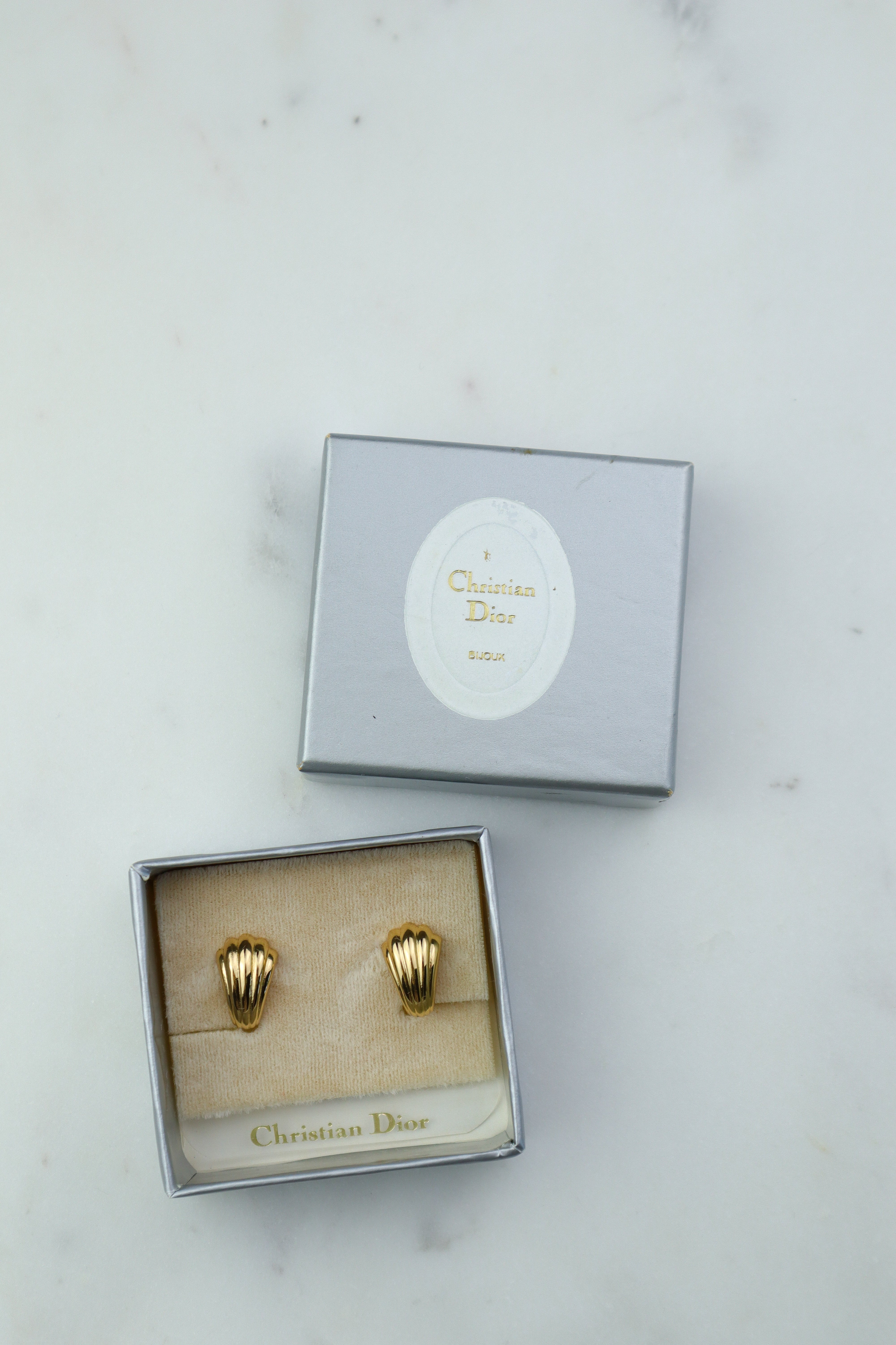 Christian Dior - vintage klipsy muszelki