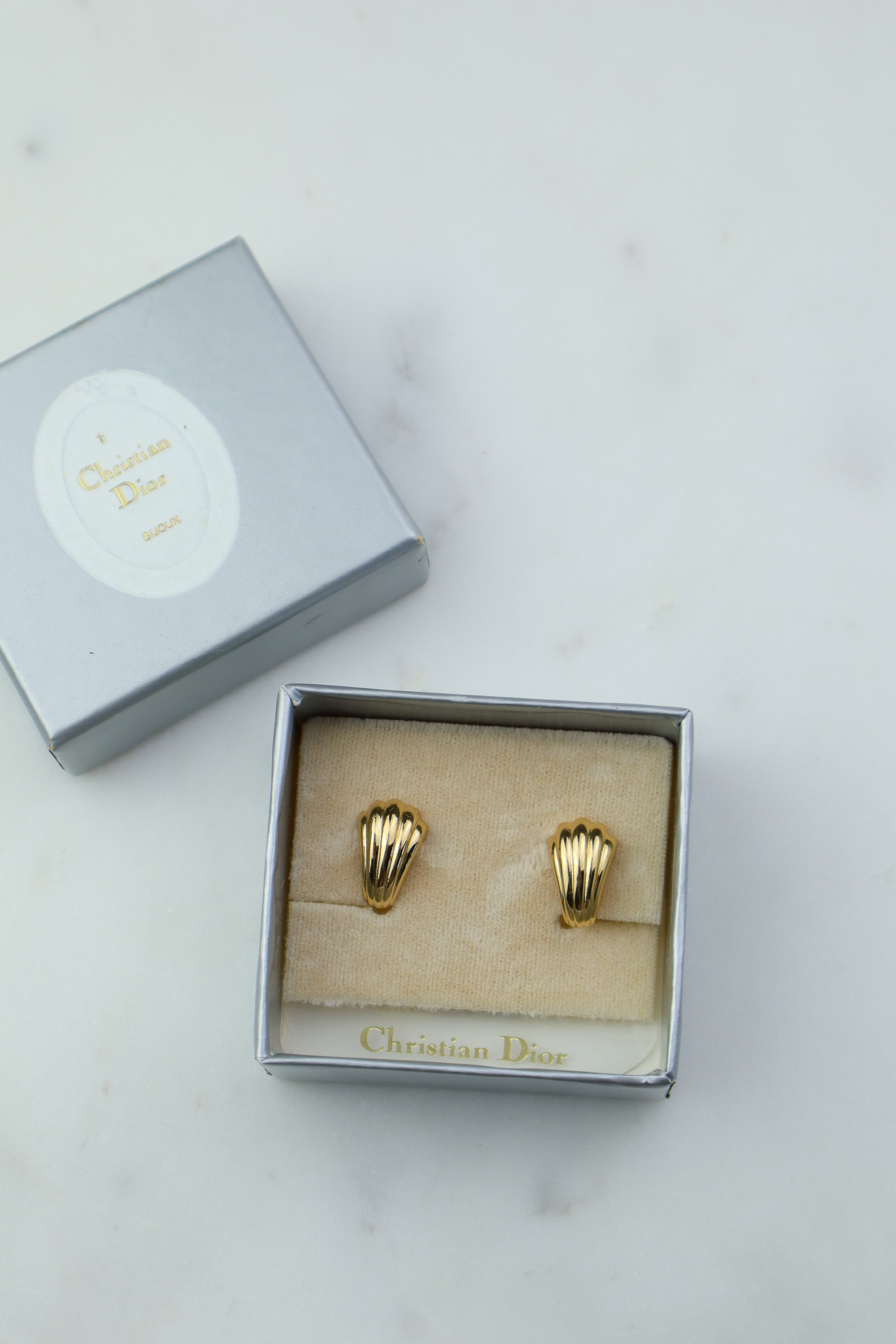 Christian Dior - vintage klipsy muszelki