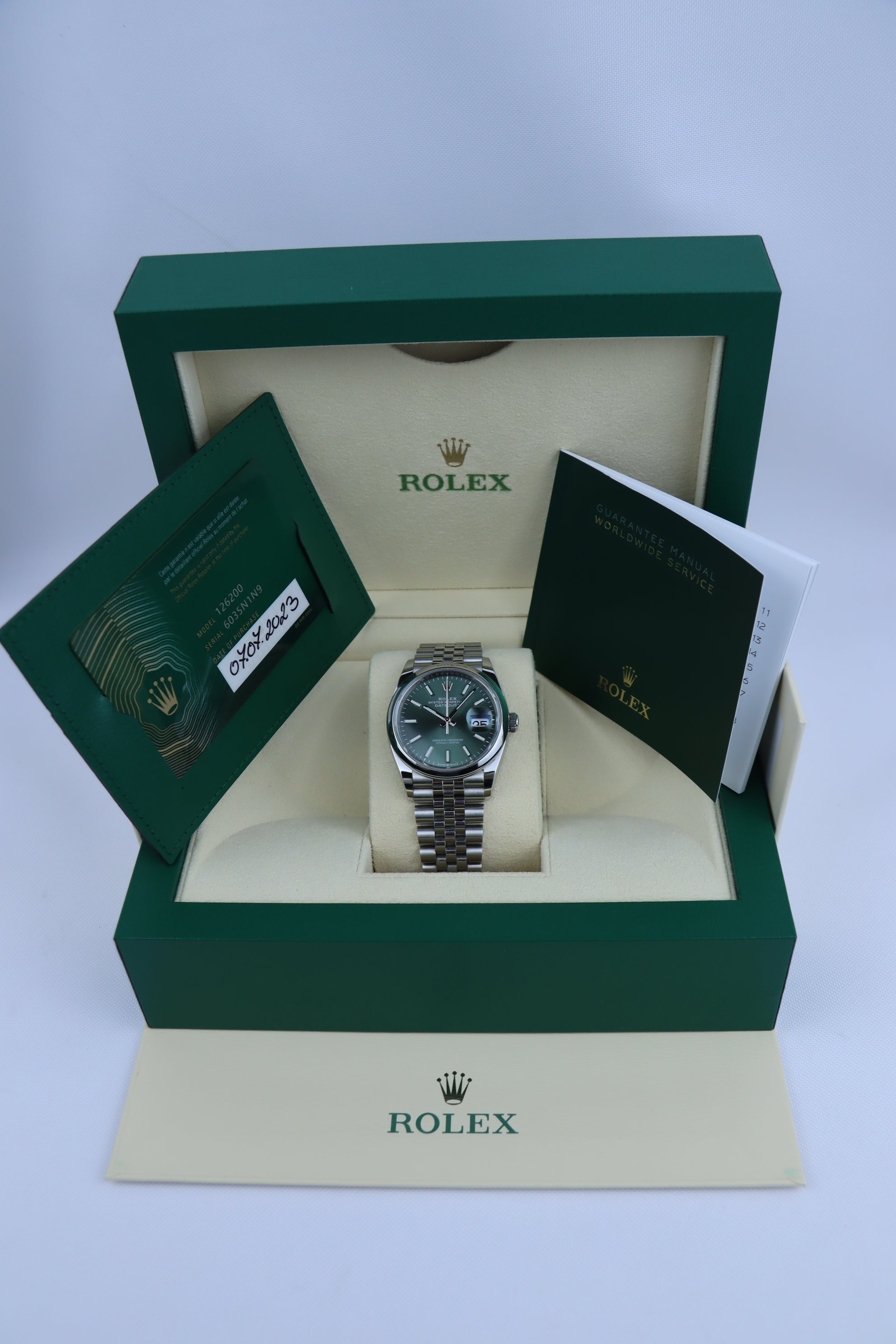 2023 Rolex Datejust 36 126200 Mint Green