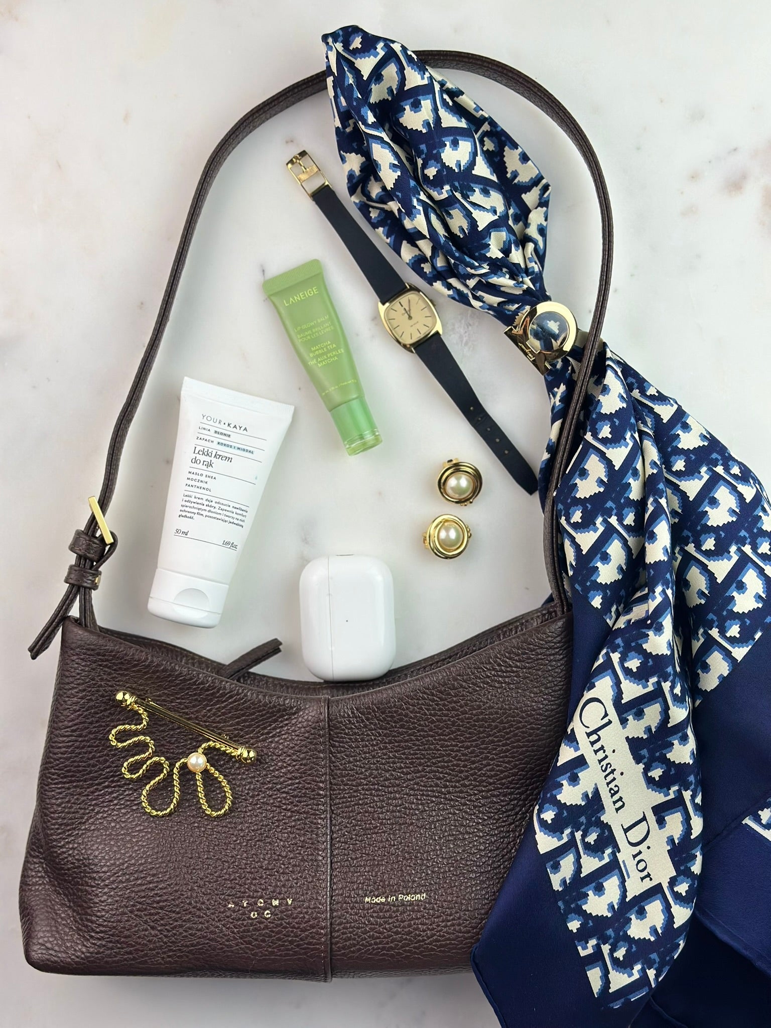 Christian Dior- jedwabna apaszka w monogram Dior