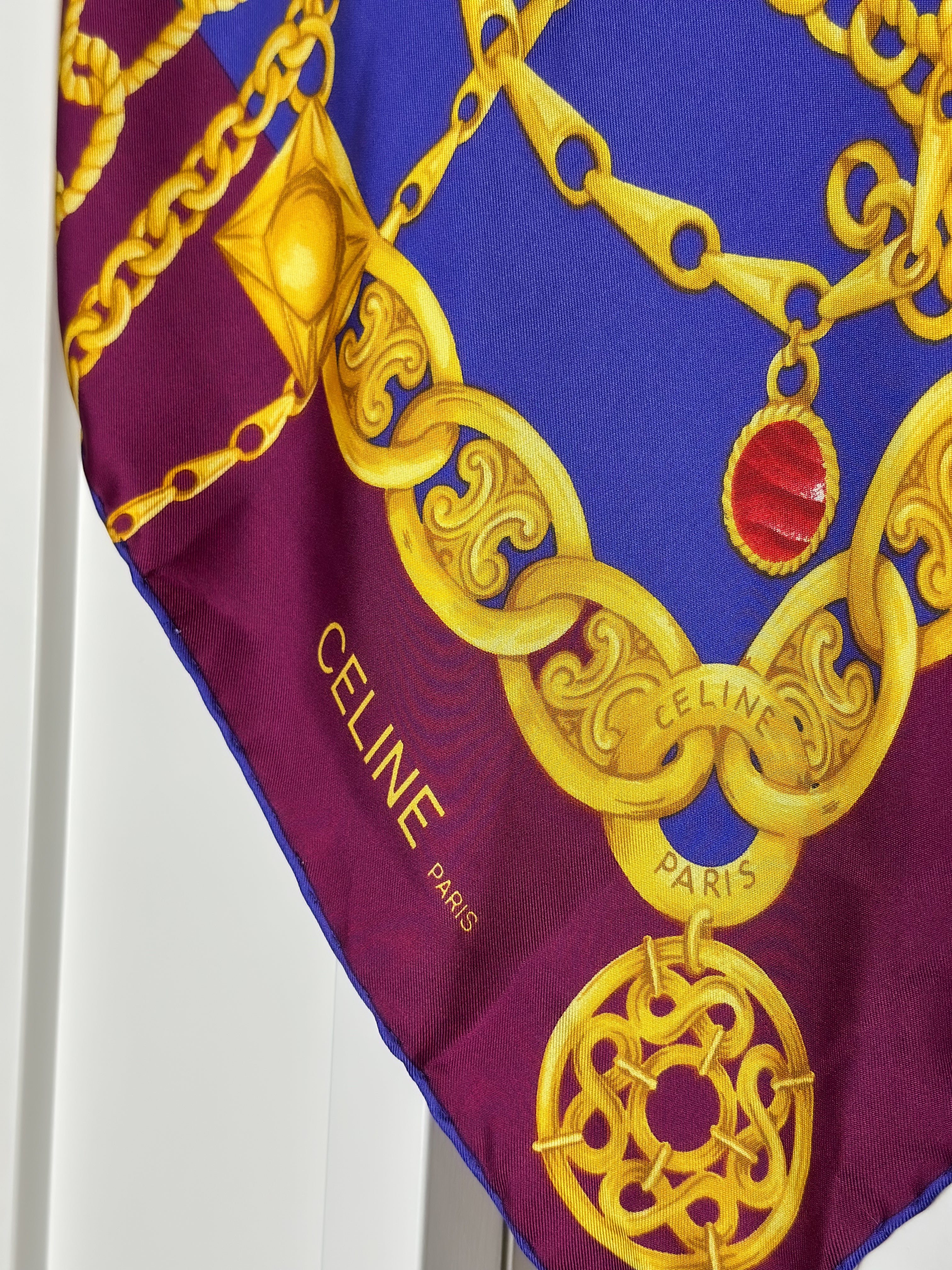 Celine – jedwabna apaszka w motyw triomphe / chain