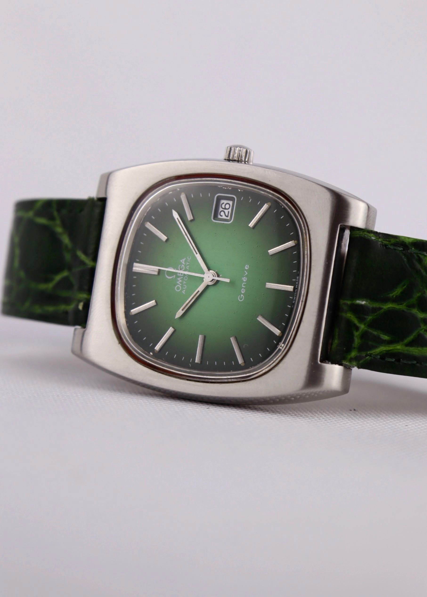 1974 Omega Geneve Tv-Dial Green 166.0190 cal. 1012