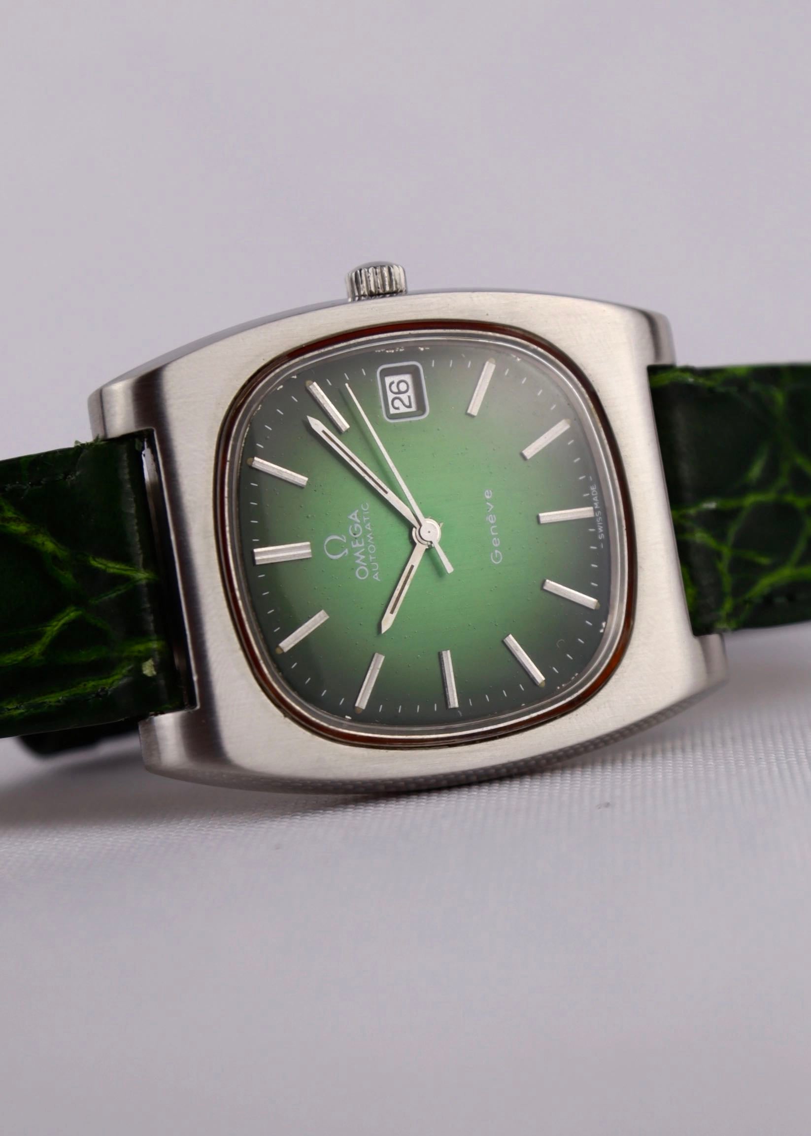 1974 Omega Geneve Tv-Dial Green 166.0190 cal. 1012