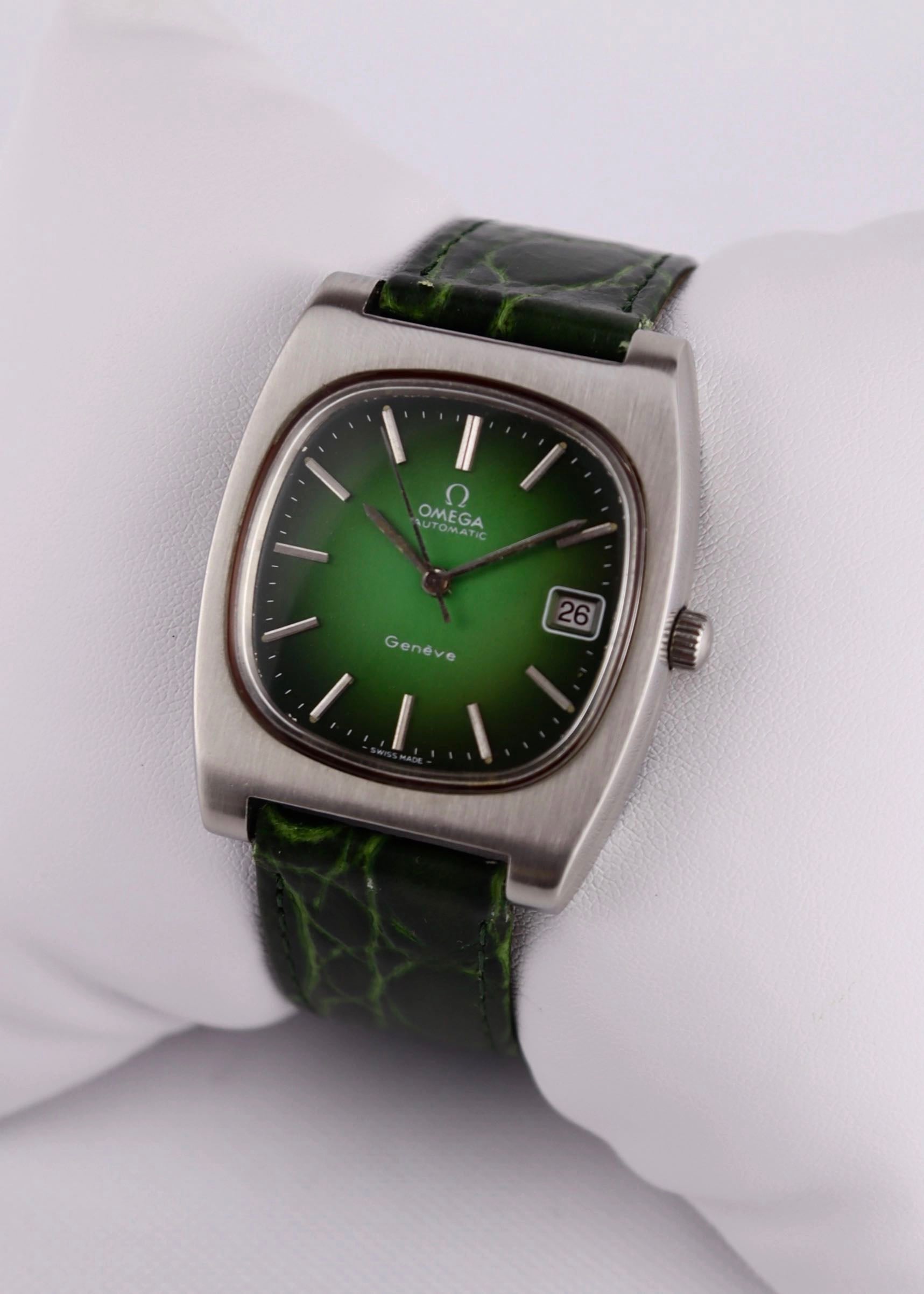 1974 Omega Geneve Tv-Dial Green 166.0190 cal. 1012