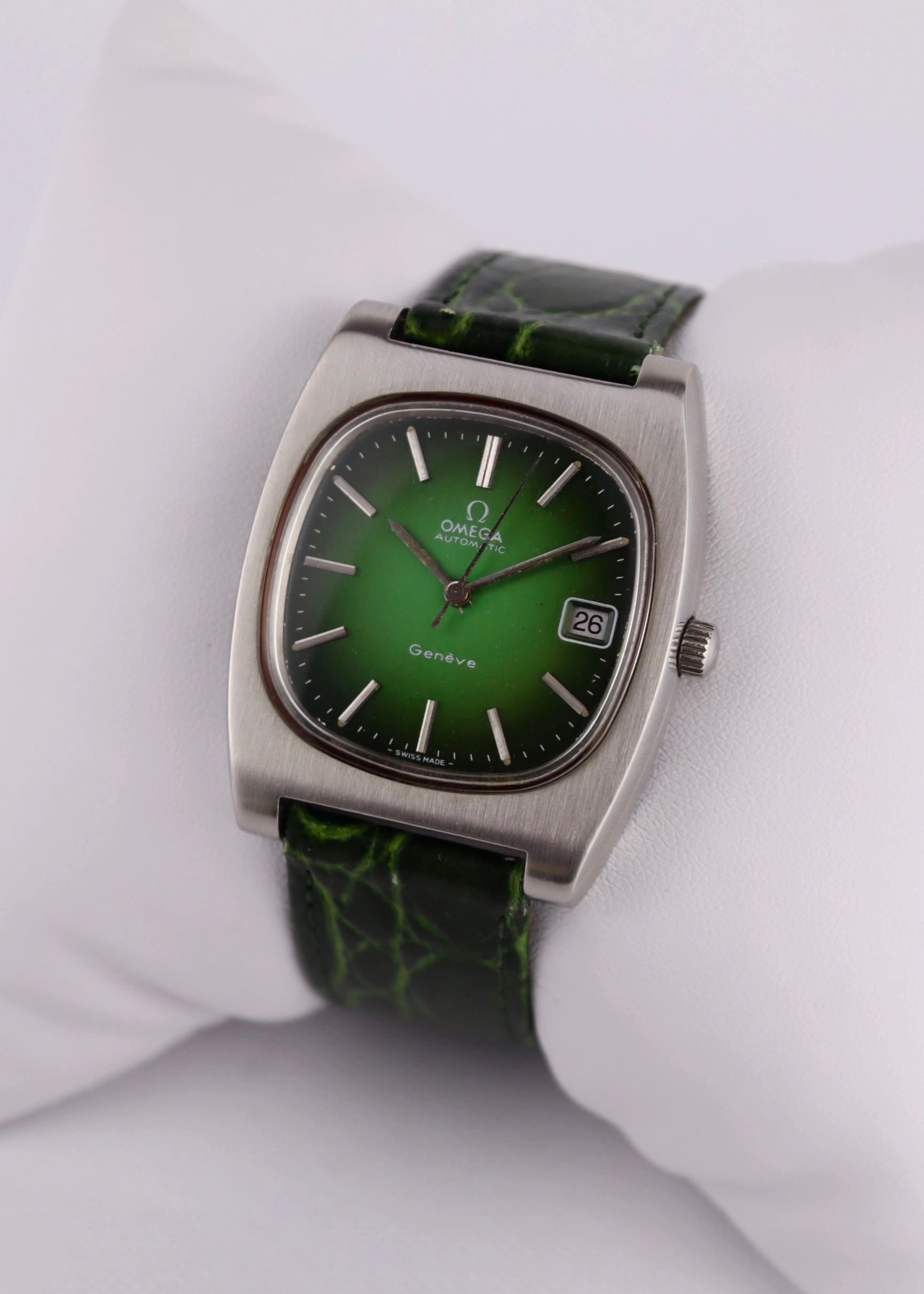 1974 Omega Geneve Tv-Dial Green 166.0190 cal. 1012