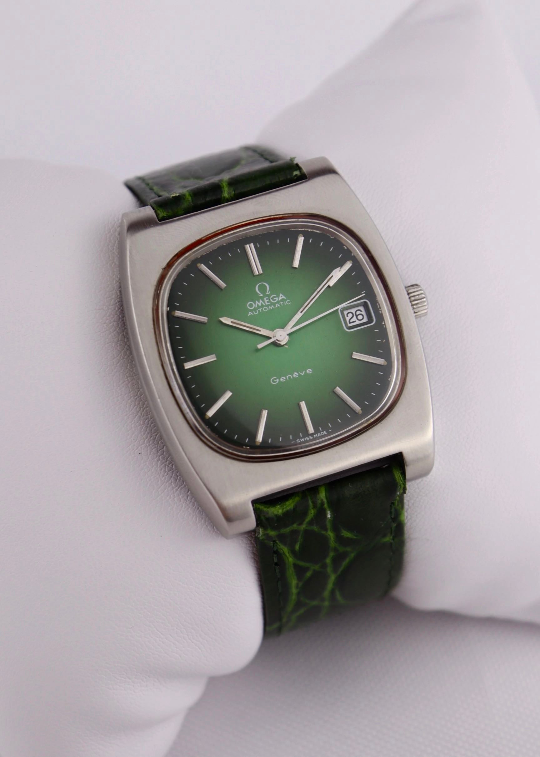1974 Omega Geneve Tv-Dial Green 166.0190 cal. 1012