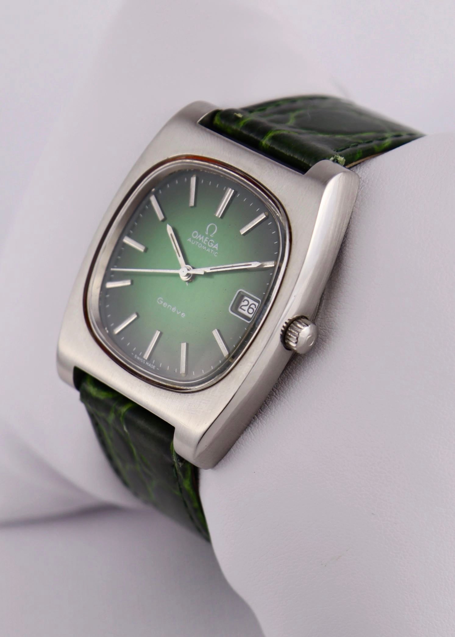 1974 Omega Geneve Tv-Dial Green 166.0190 cal. 1012