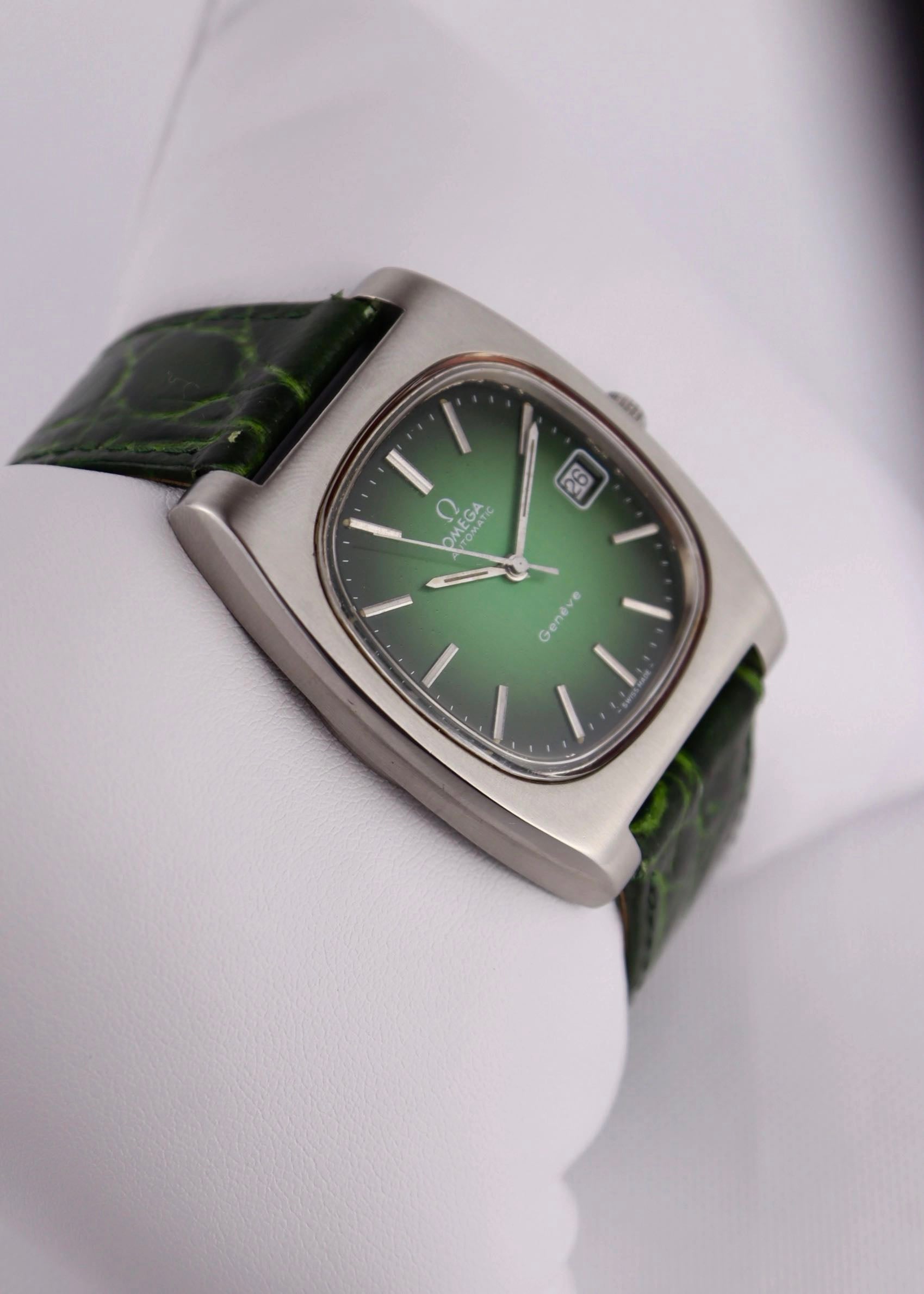 1974 Omega Geneve Tv-Dial Green 166.0190 cal. 1012