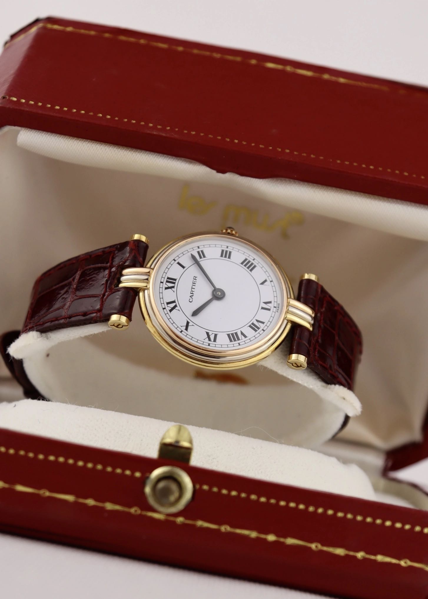 SOLD 18K Lady Cartier Vendome Trinity Paris Dial