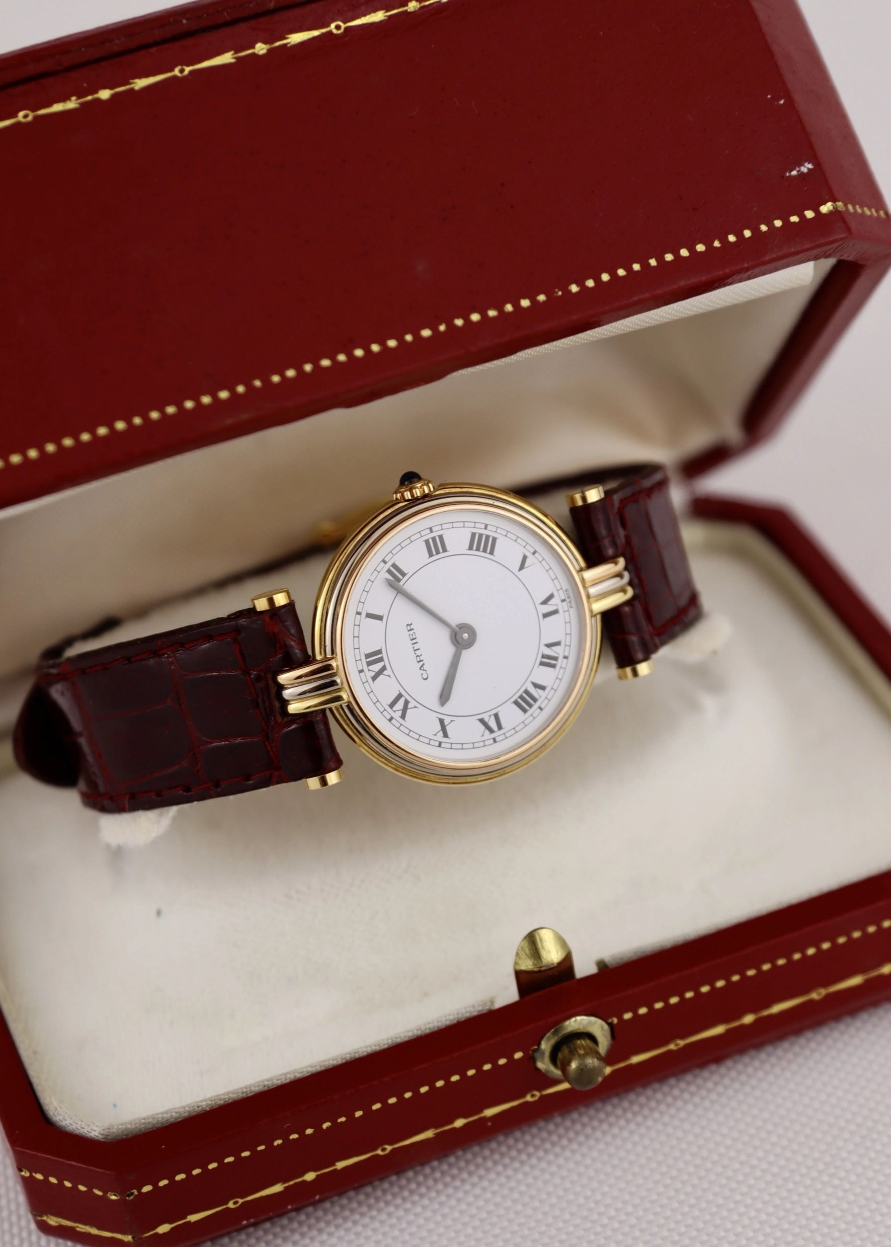 SOLD 18K Lady Cartier Vendome Trinity Paris Dial
