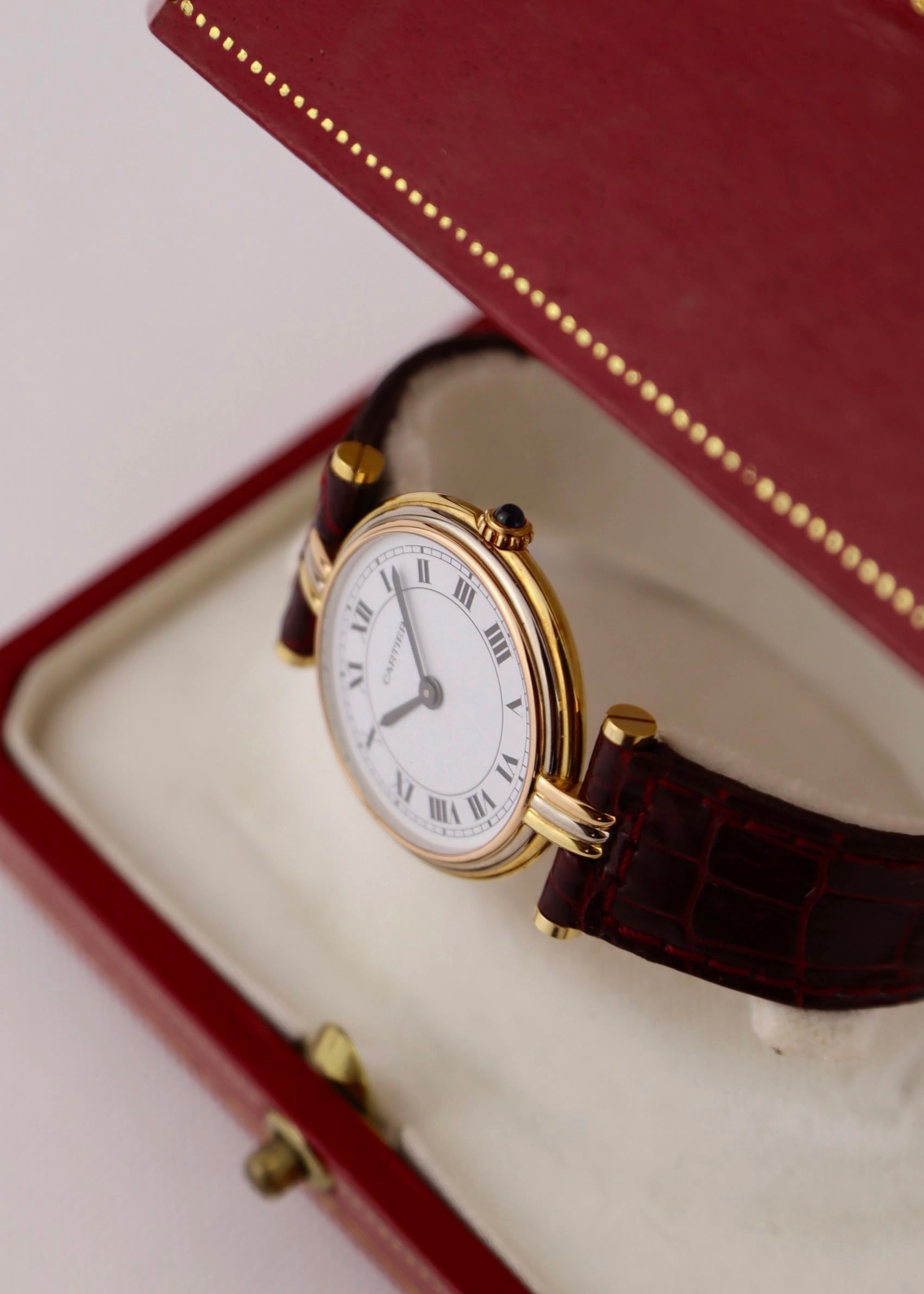 SOLD 18K Lady Cartier Vendome Trinity Paris Dial