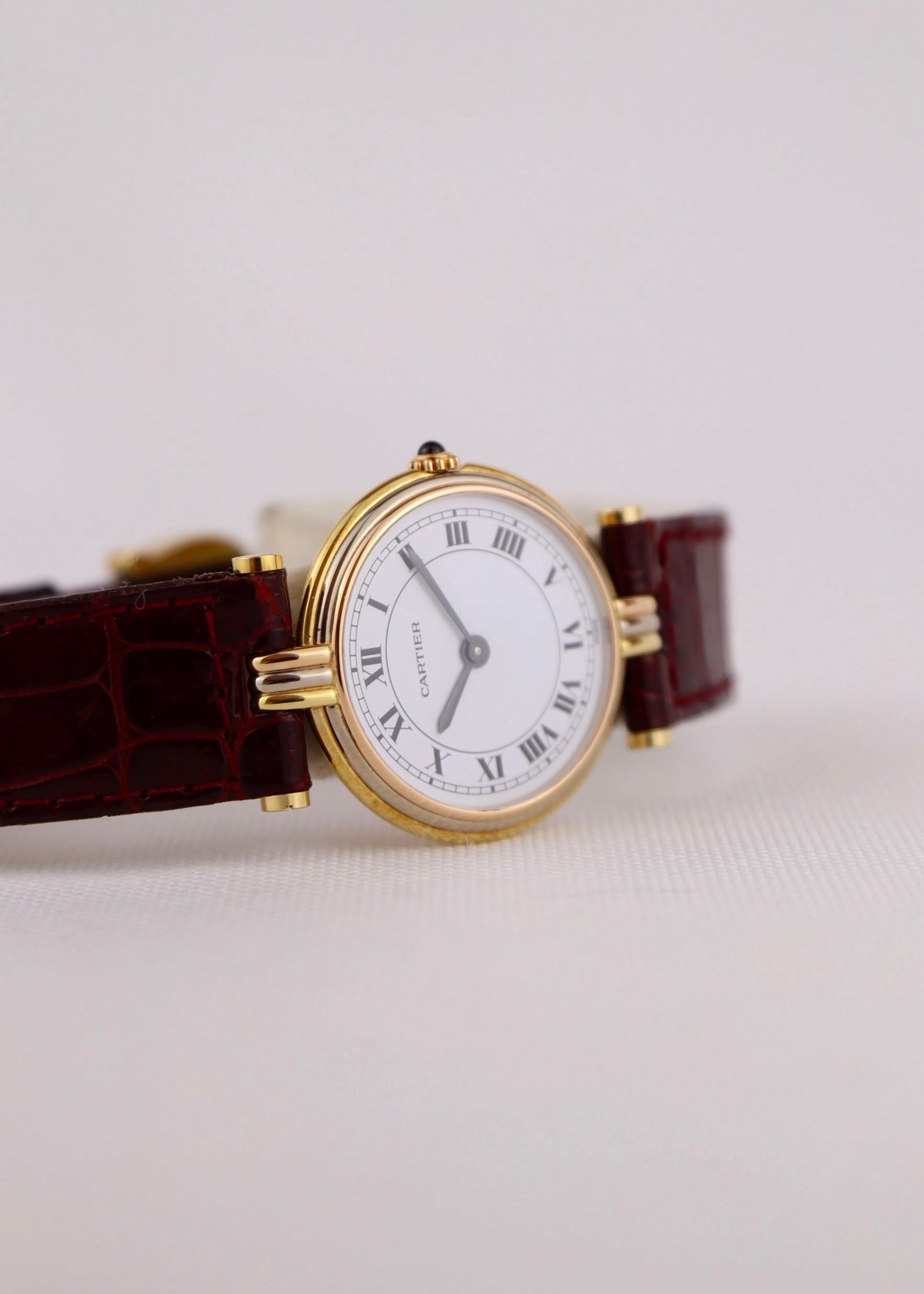 SOLD 18K Lady Cartier Vendome Trinity Paris Dial