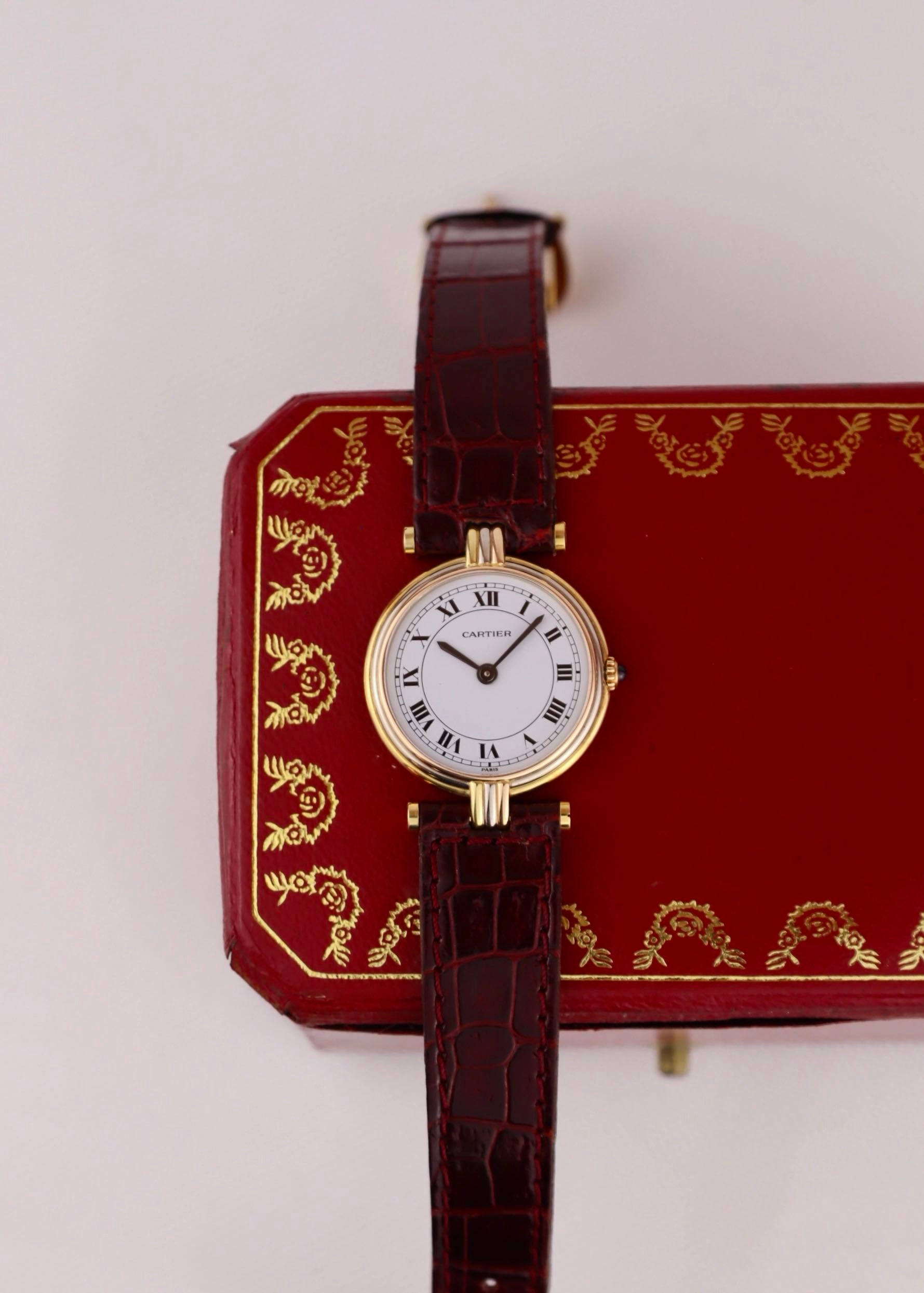 SOLD 18K Lady Cartier Vendome Trinity Paris Dial