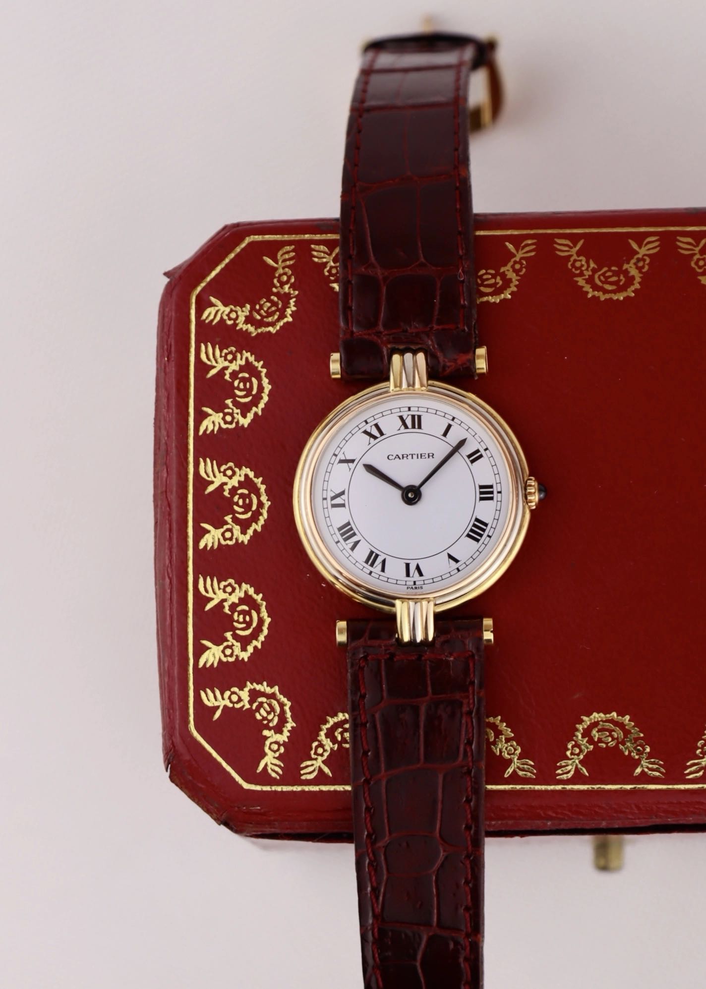 SOLD 18K Lady Cartier Vendome Trinity Paris Dial