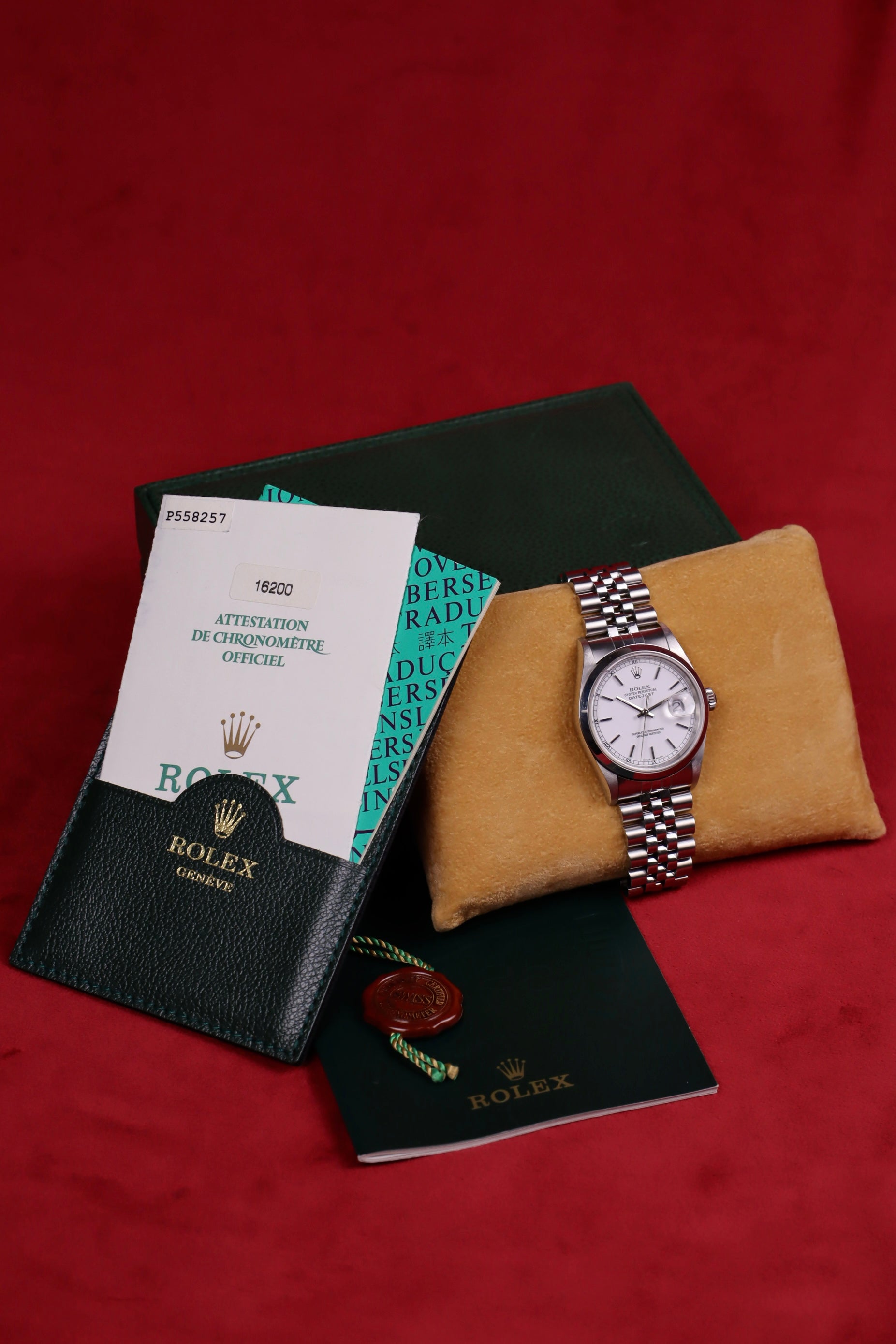2000 Rolex Datejust 16200 White Dial Full Set