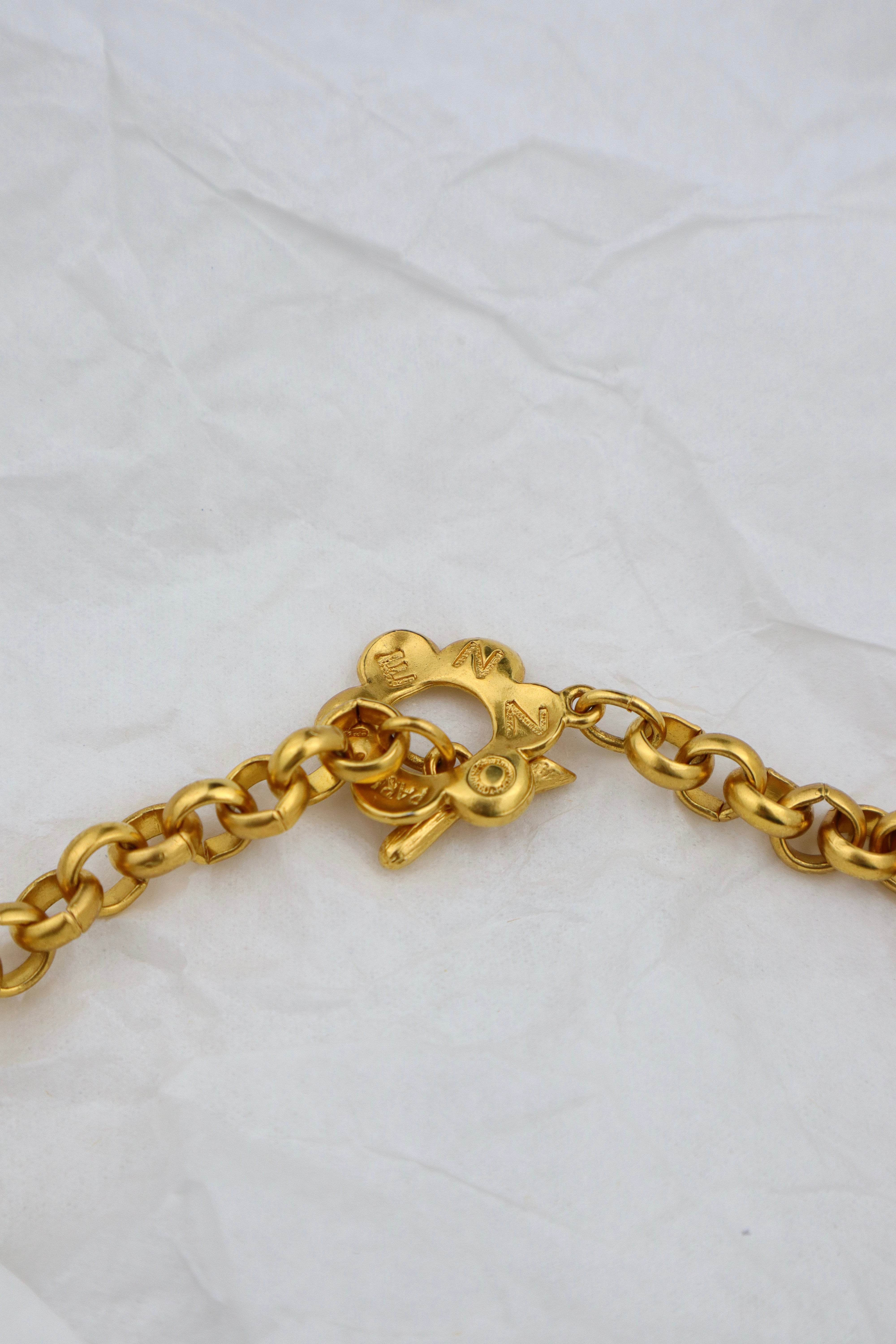 KENZO - złocona kolia z kwiecistych ogniw