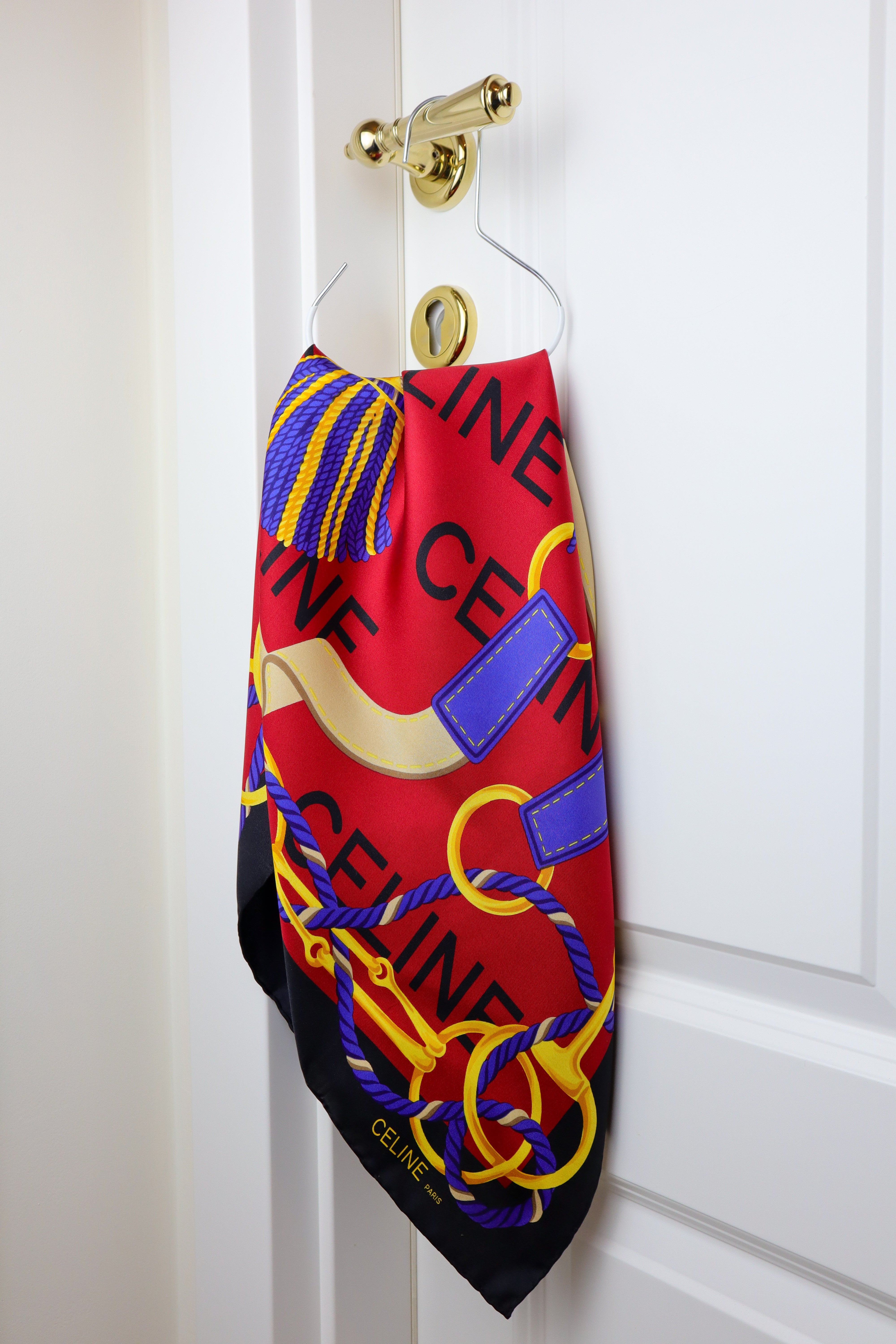 Celine - jedwabna apaszka "Equestrian Navy"