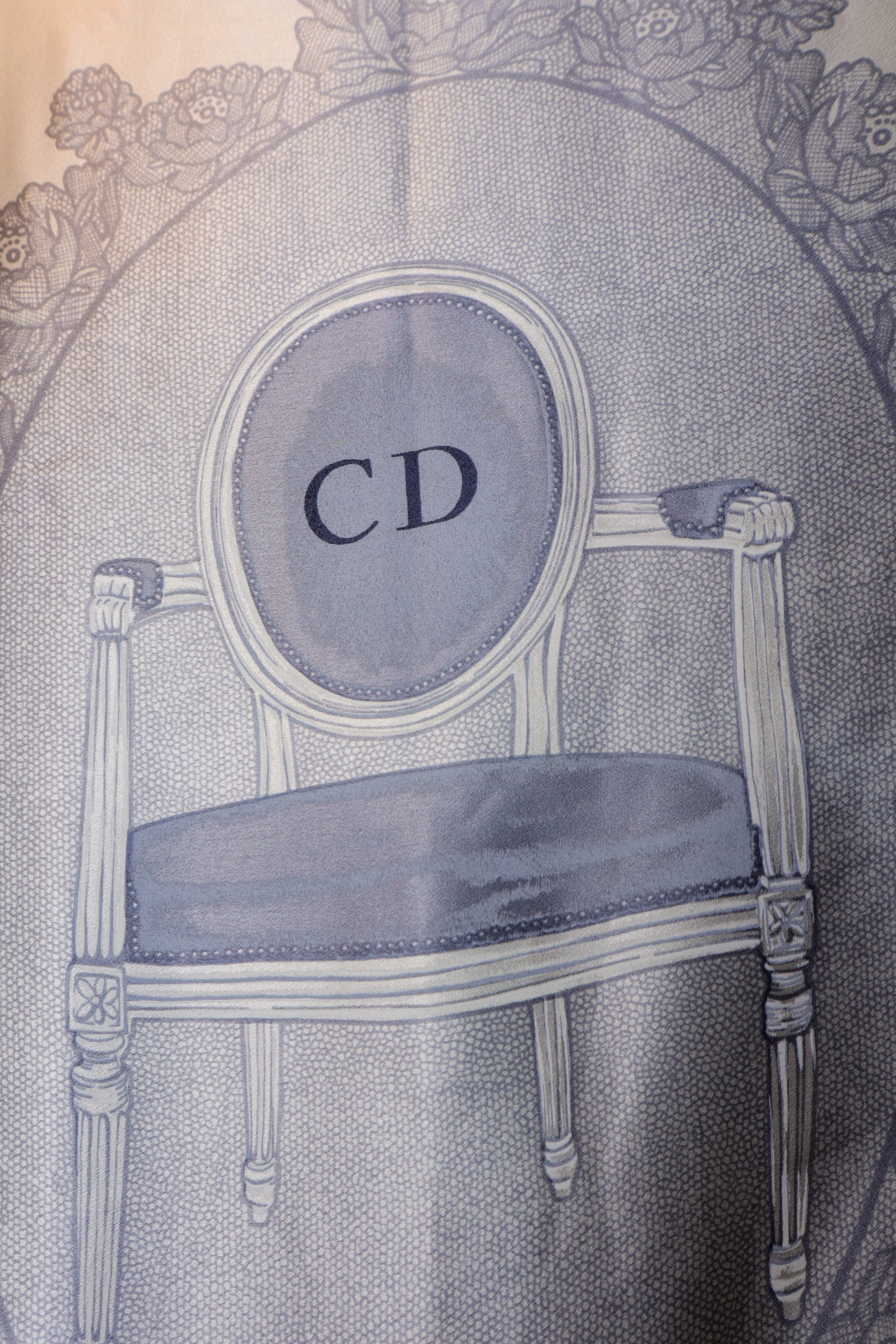 Christian Dior - unikatowy jedwabny szal „Toile de Jouy Chair”