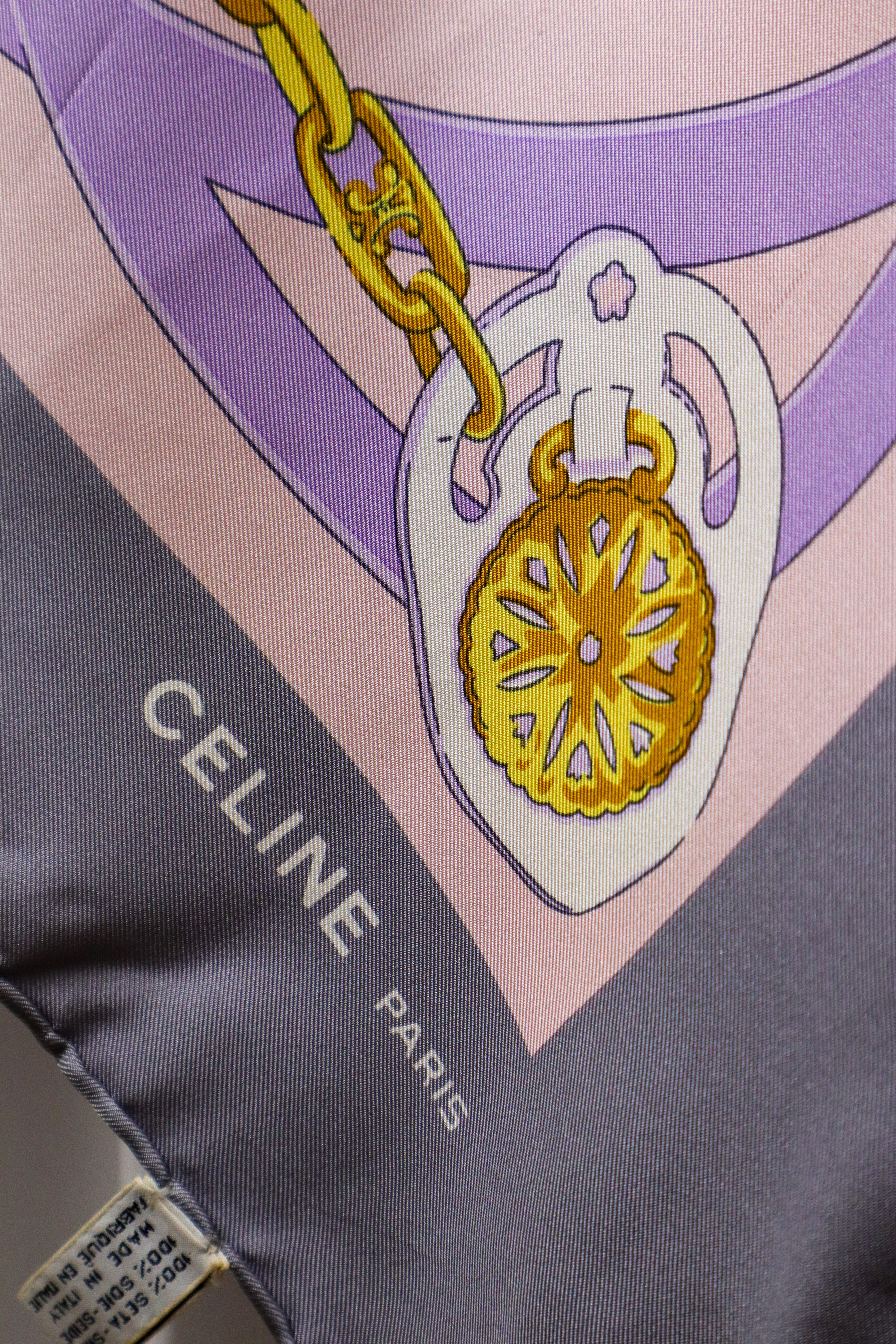 Celine - jedwabna apaszka „Tassel & Reins Lilac”