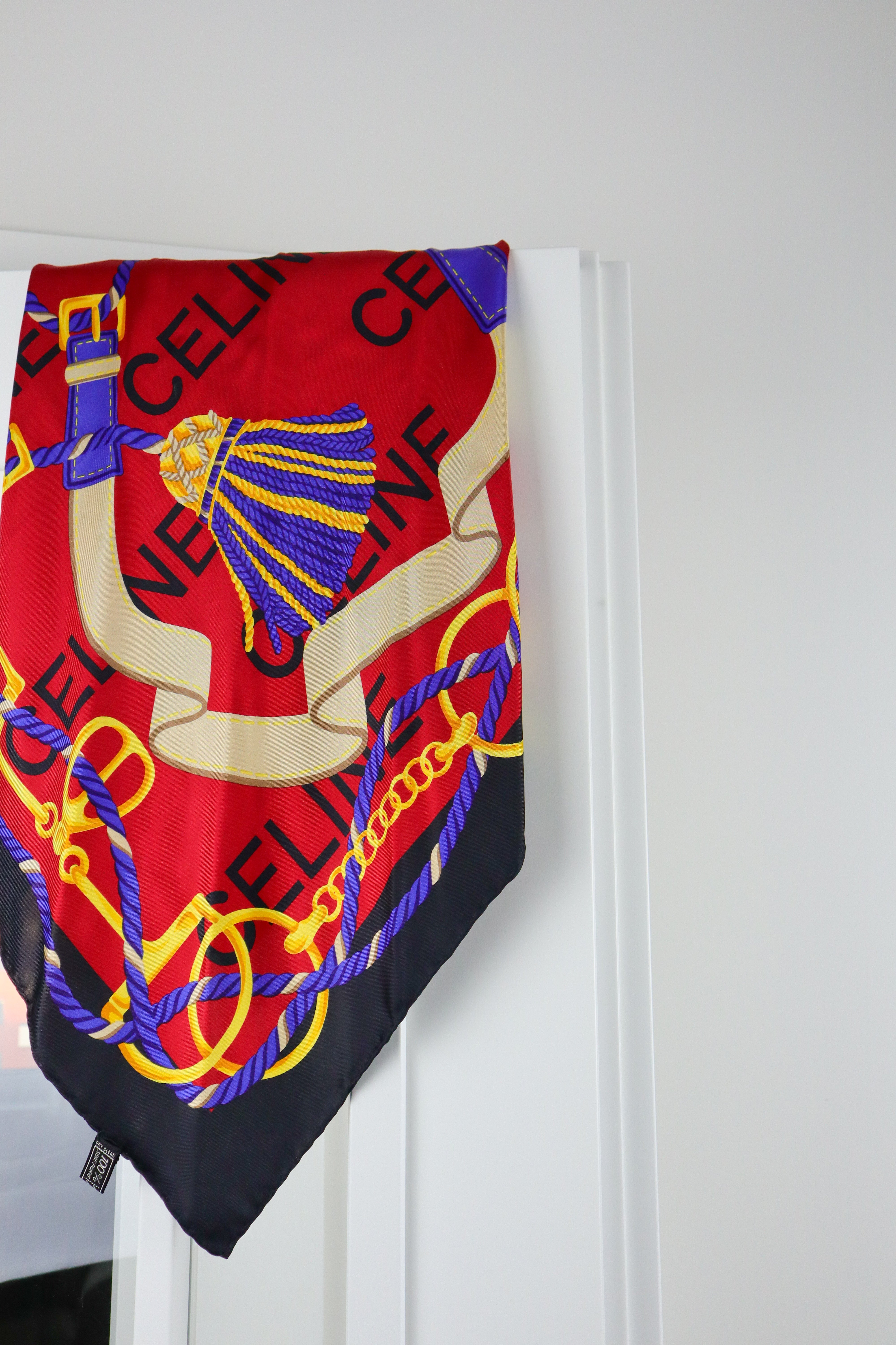 Celine - jedwabna apaszka "Equestrian Navy"