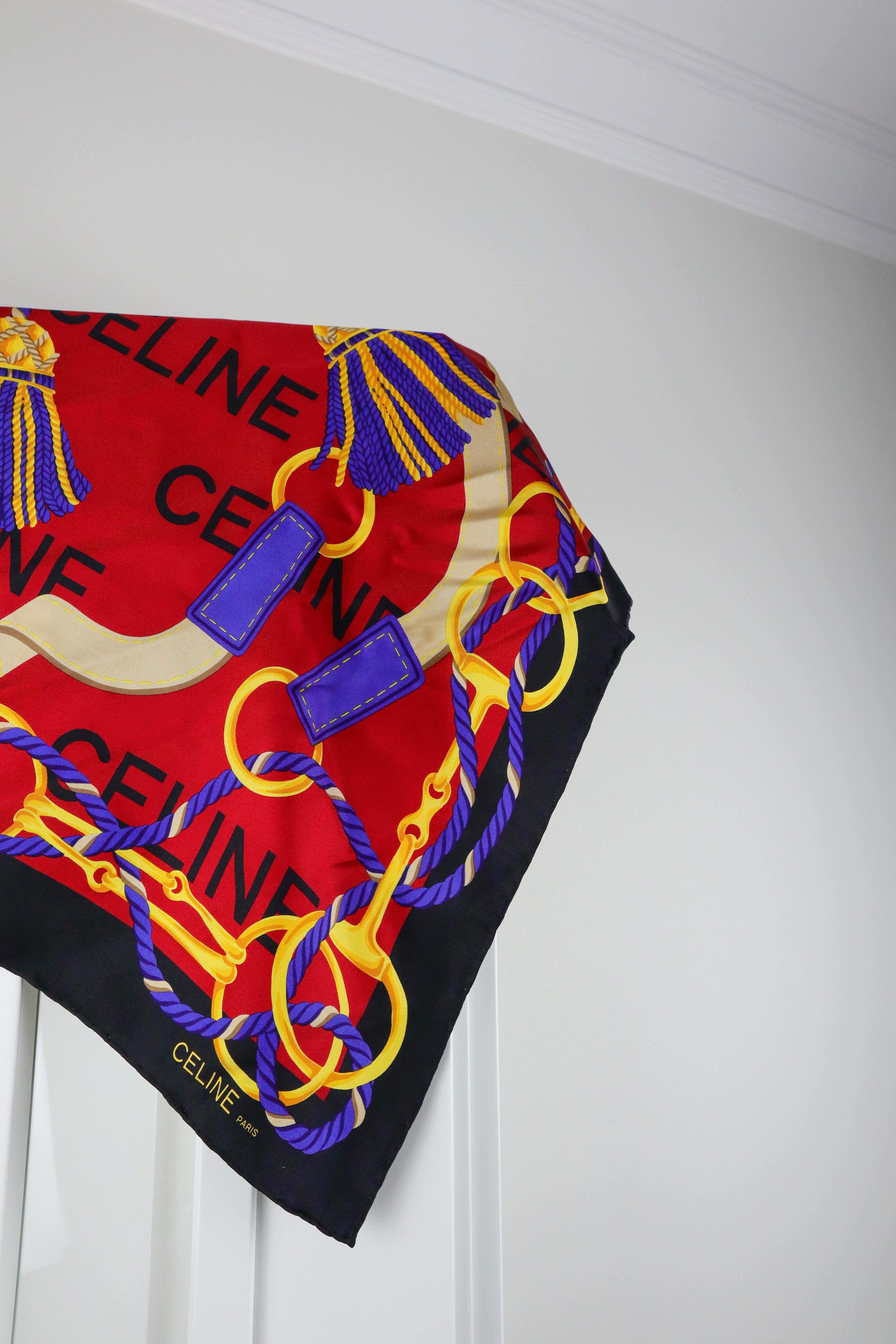 Celine - jedwabna apaszka "Equestrian Navy"