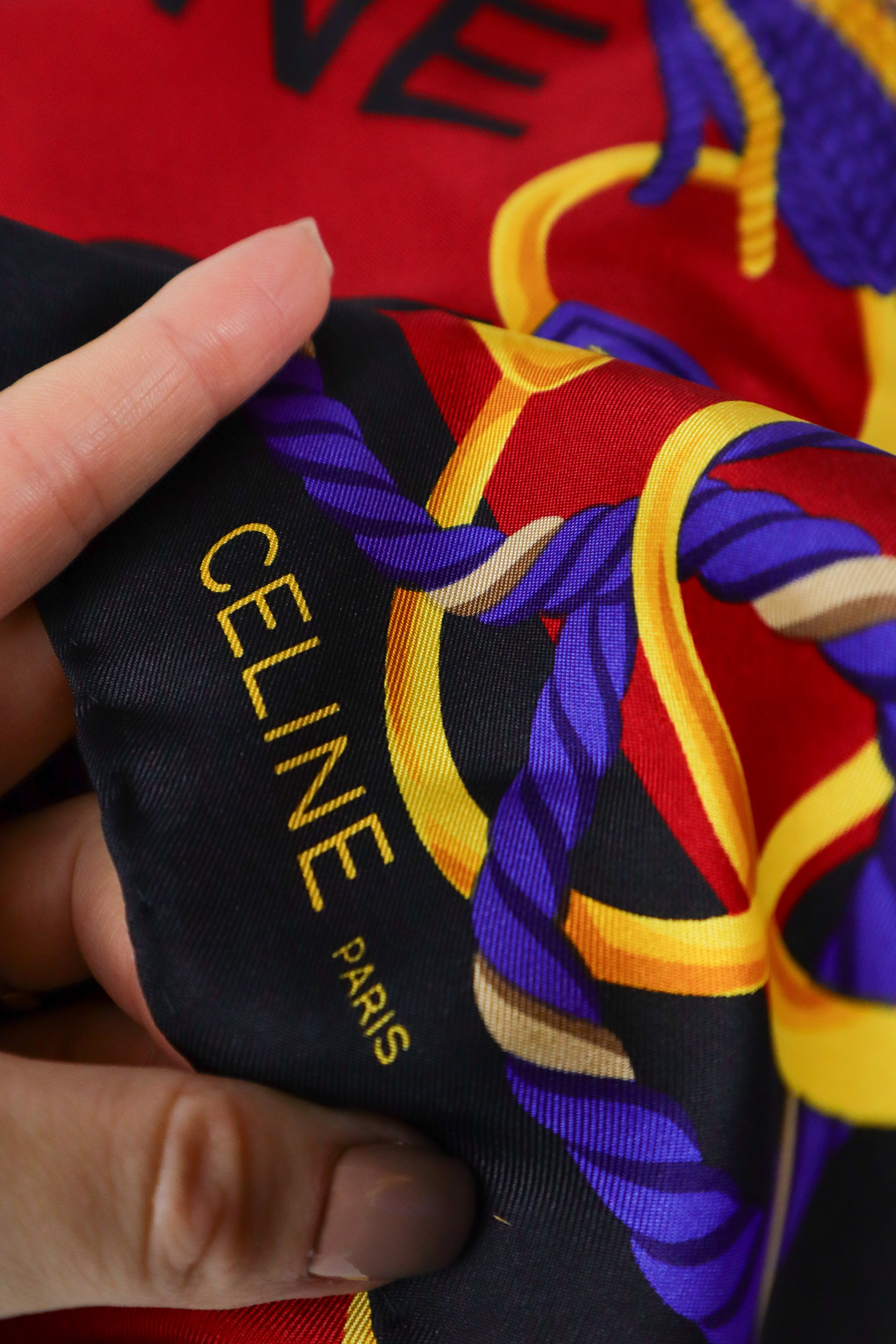 Celine - jedwabna apaszka "Equestrian Navy"