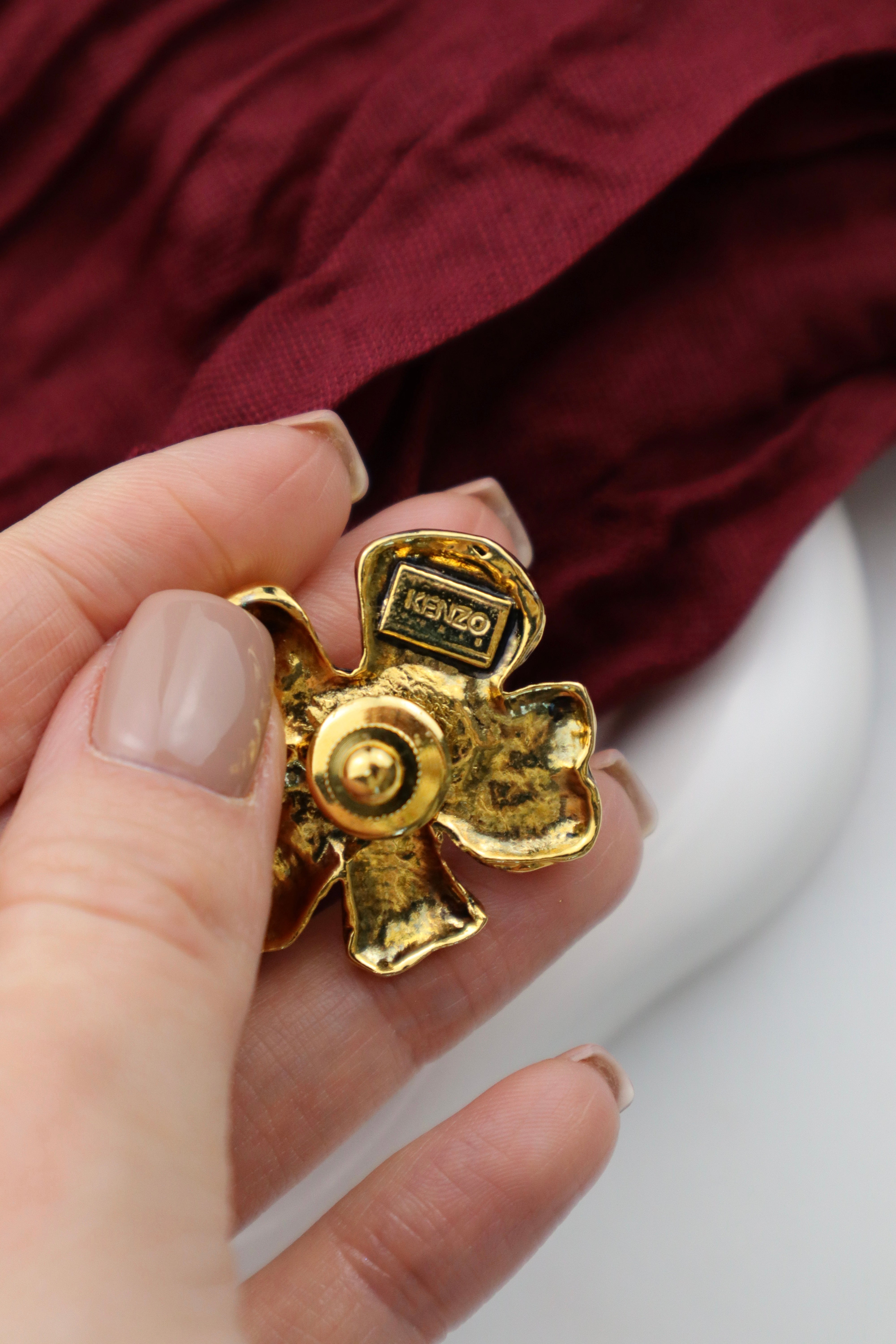 Kenzo - vintage pin / broszka kwiat