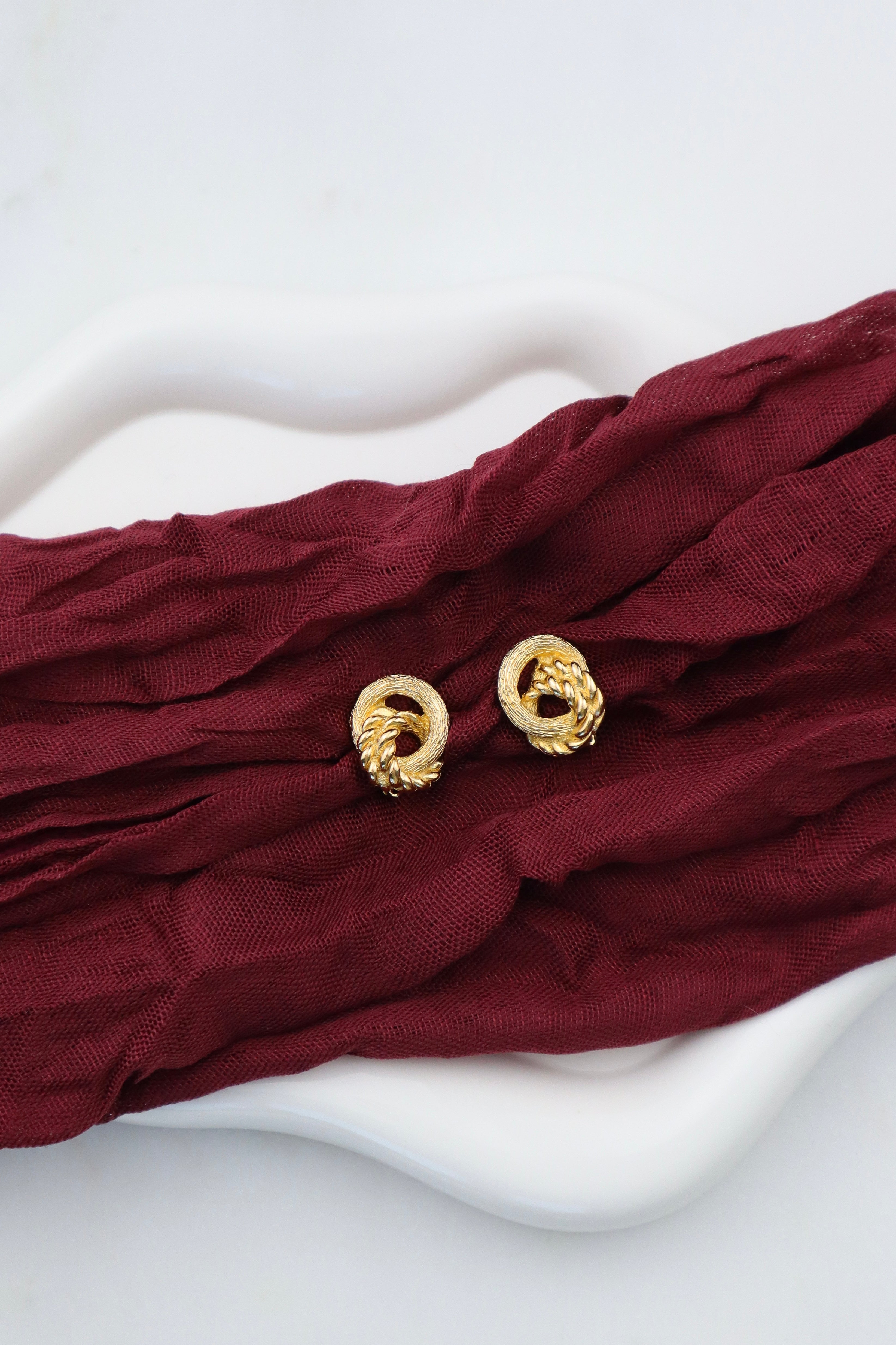 Christian Dior - klipsy plecione koła vintage