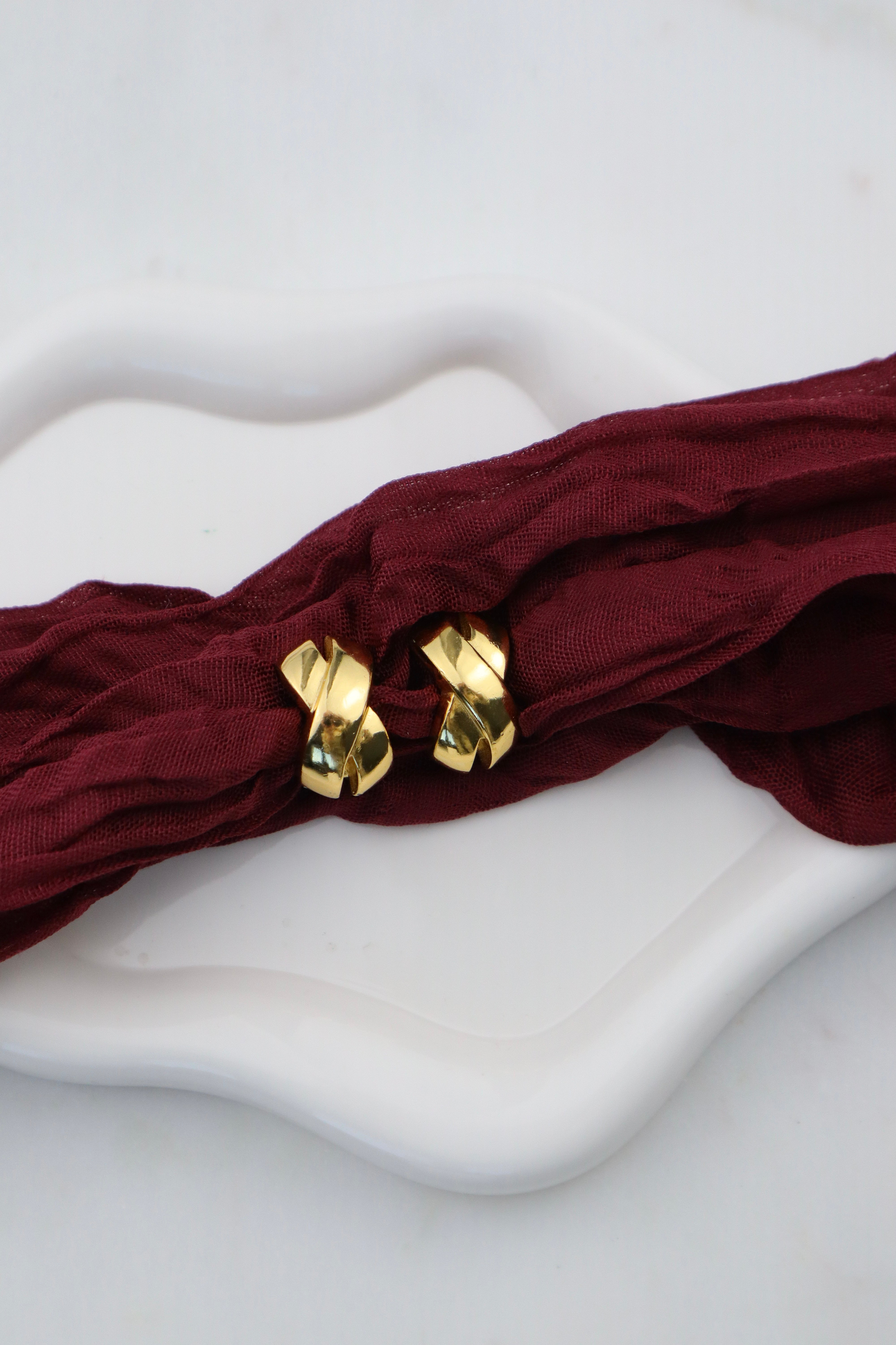 Christian Dior - pozłacane klipsy vintage wstęgi