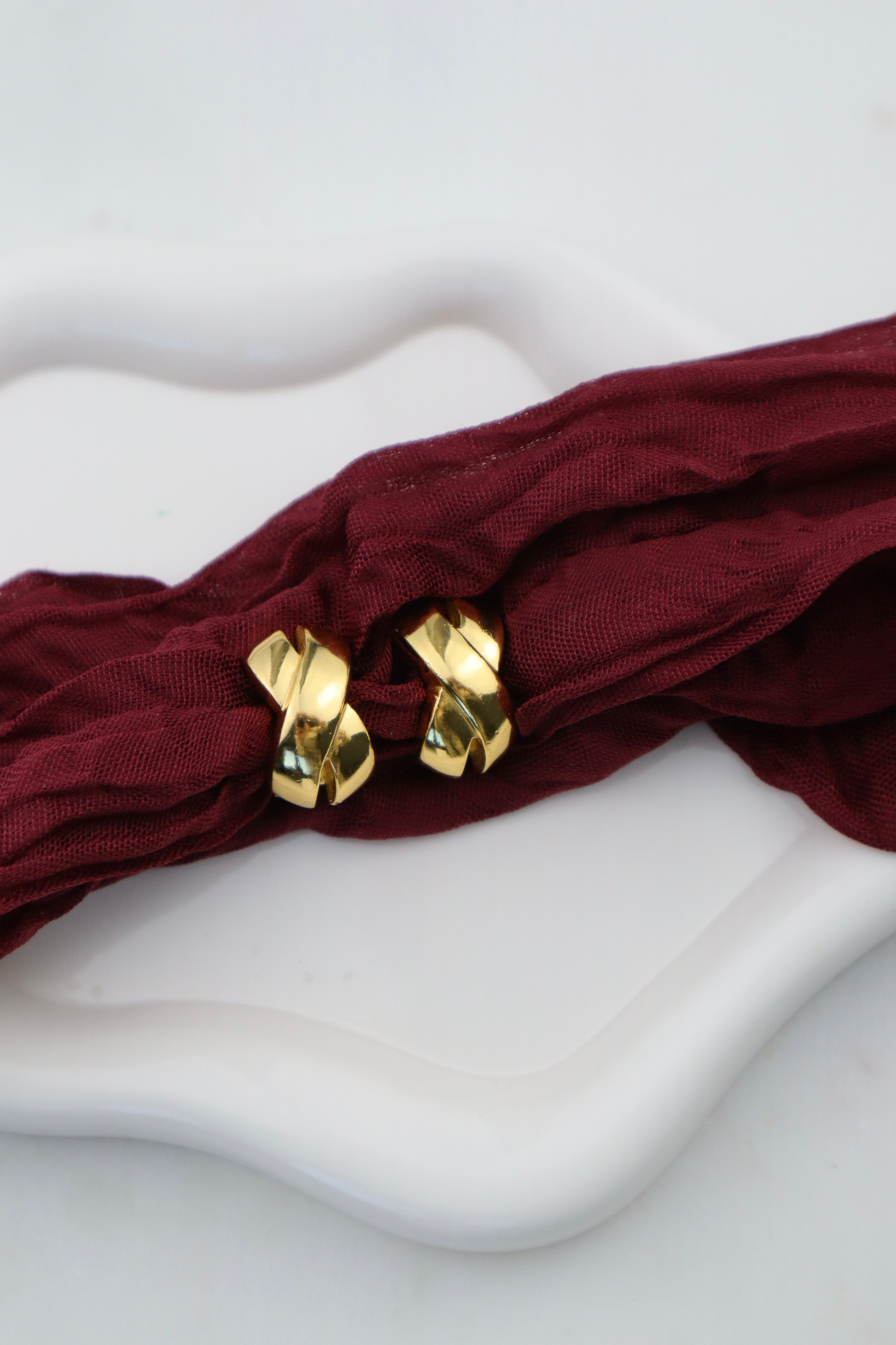 Christian Dior - pozłacane klipsy vintage wstęgi