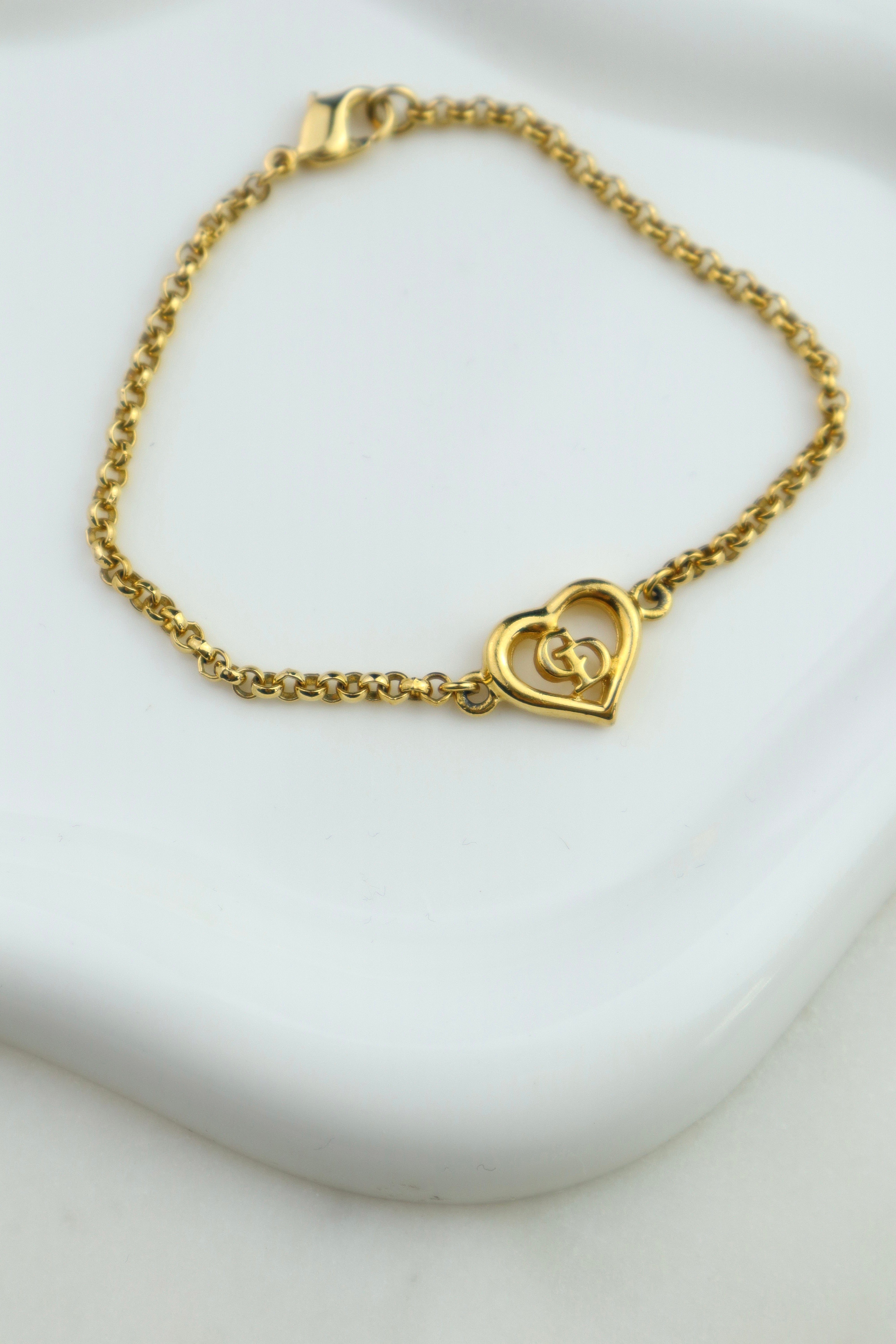Christian Dior - bransoletka vintage "CD" w sercu
