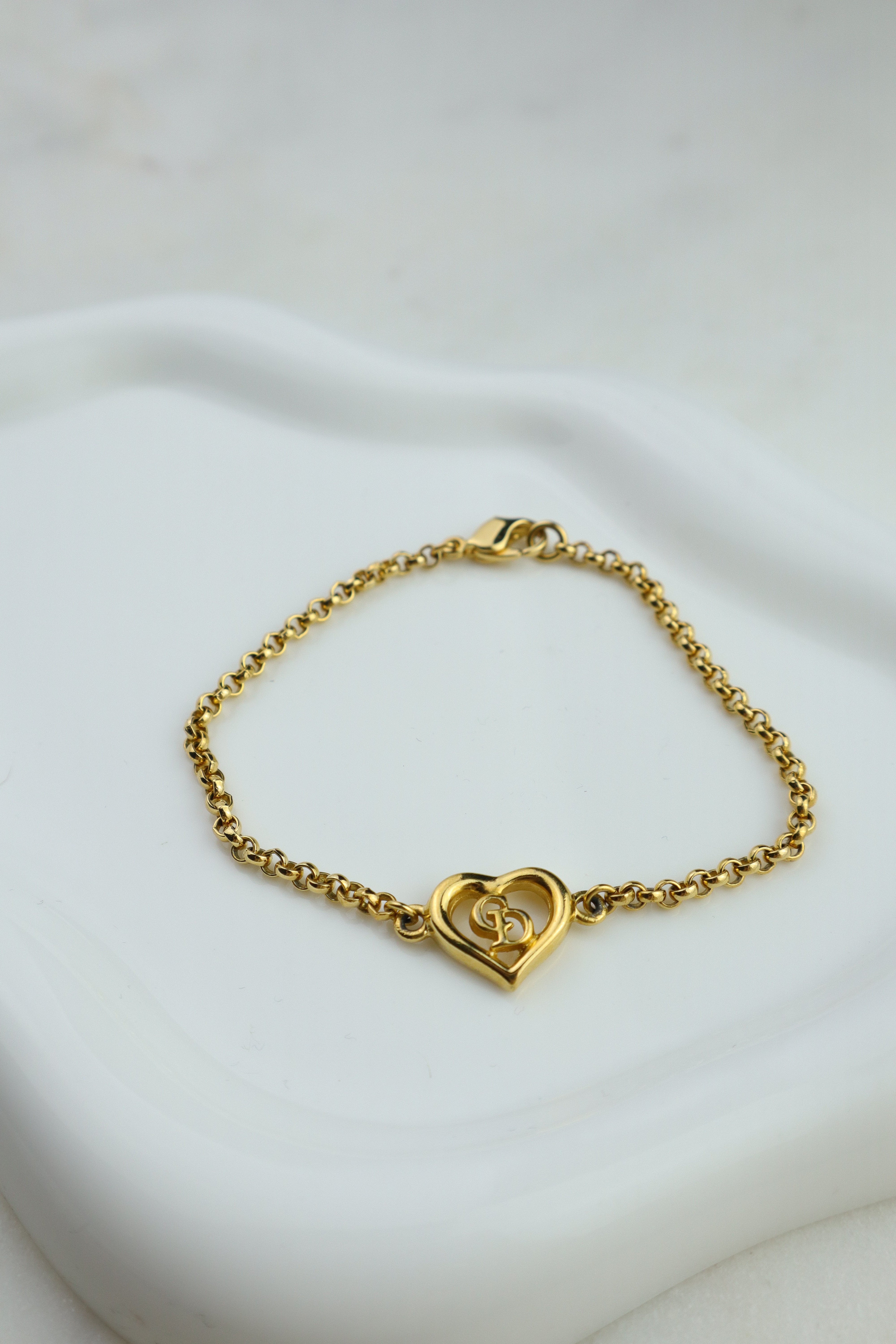 Christian Dior - bransoletka vintage "CD" w sercu