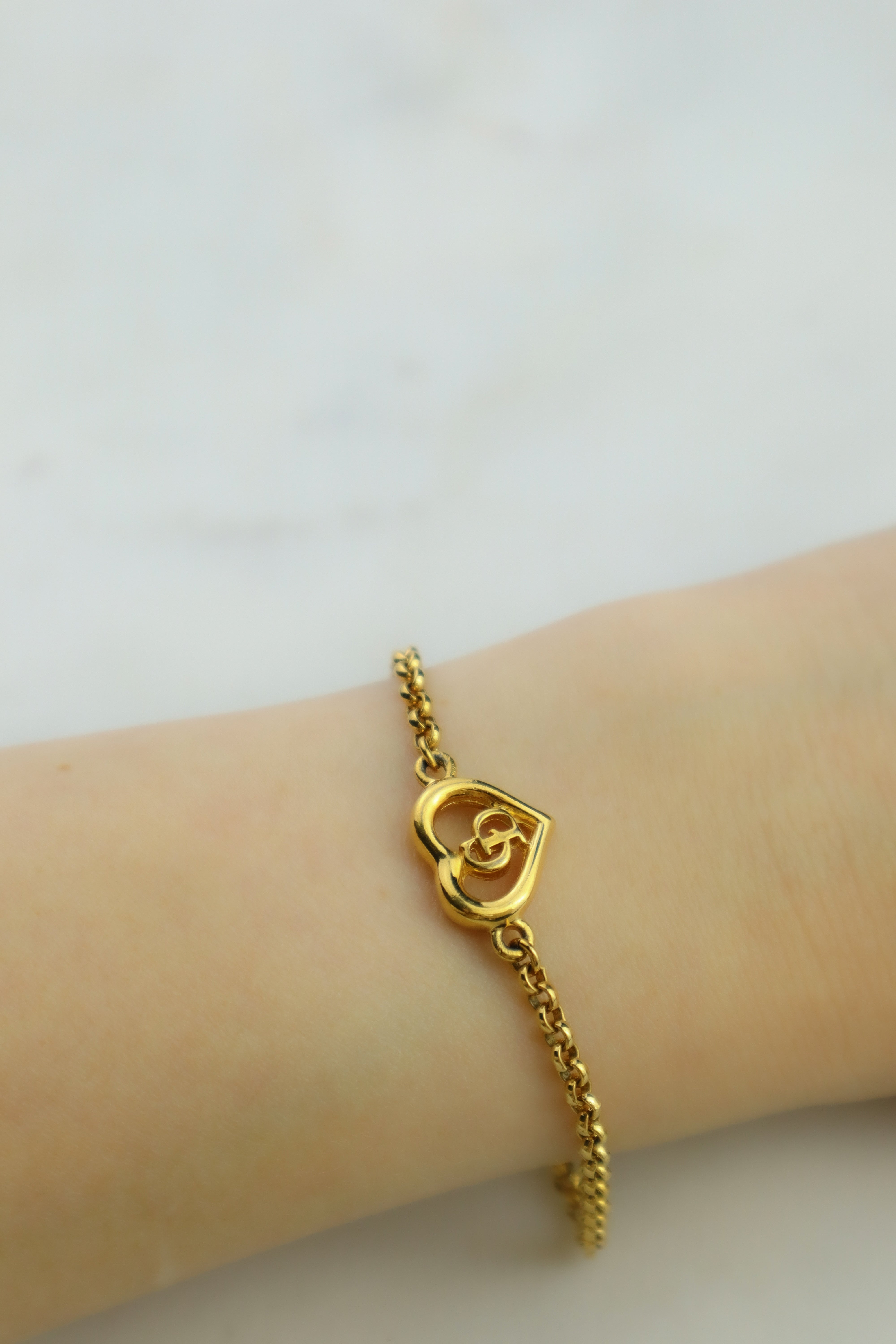 Christian Dior - bransoletka vintage "CD" w sercu