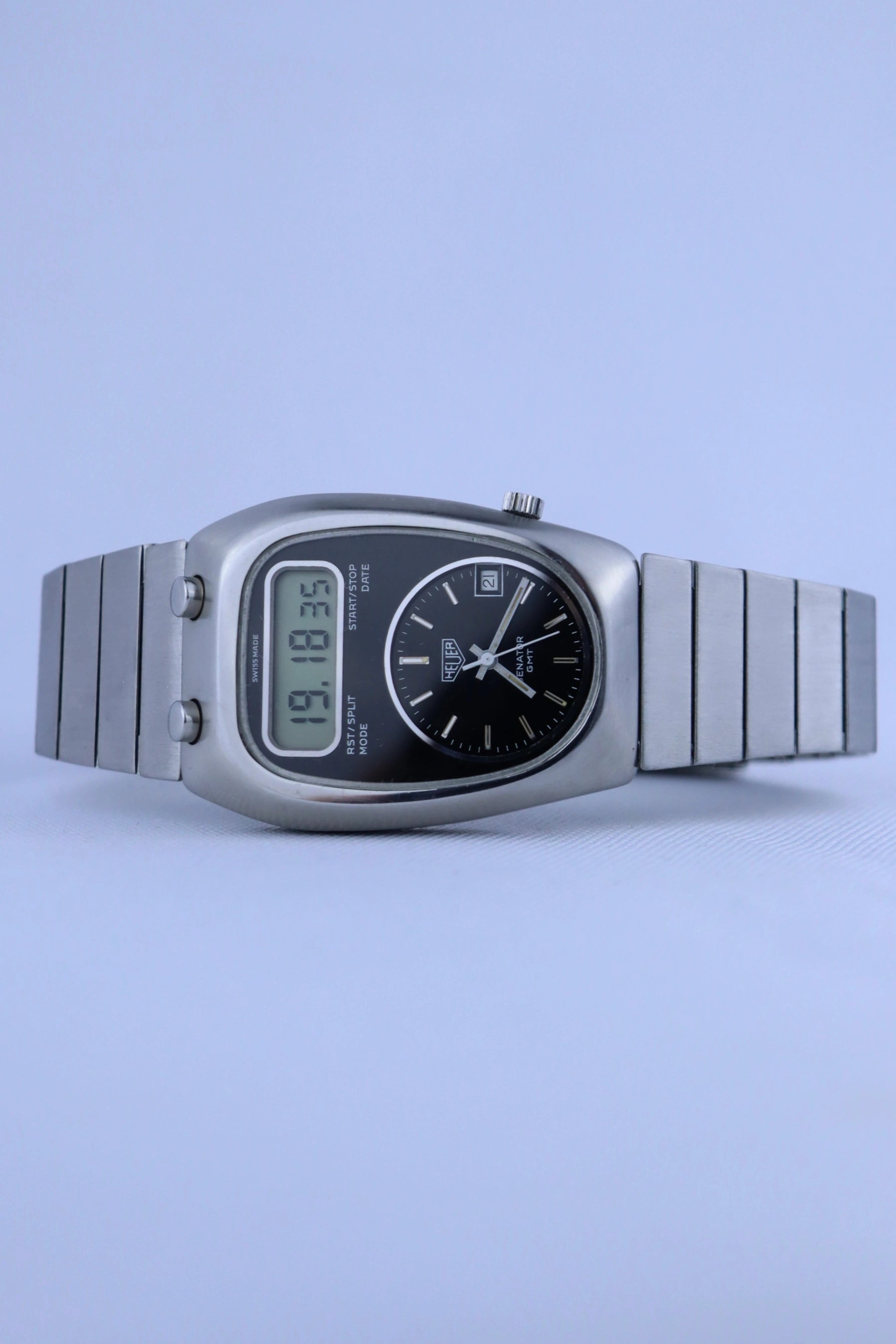 1970s Heuer Chronosplit Senator GMT