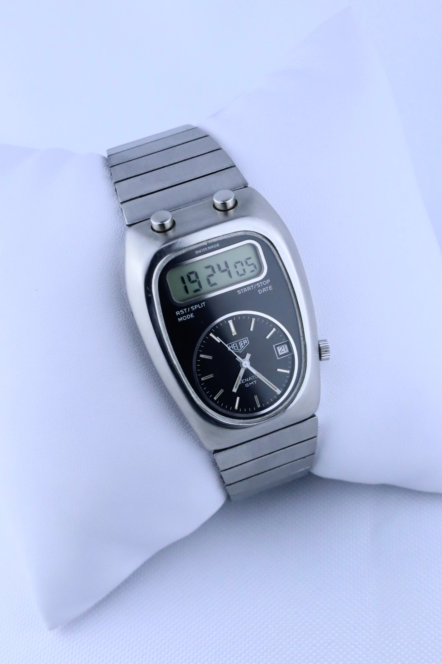 1970s Heuer Chronosplit Senator GMT