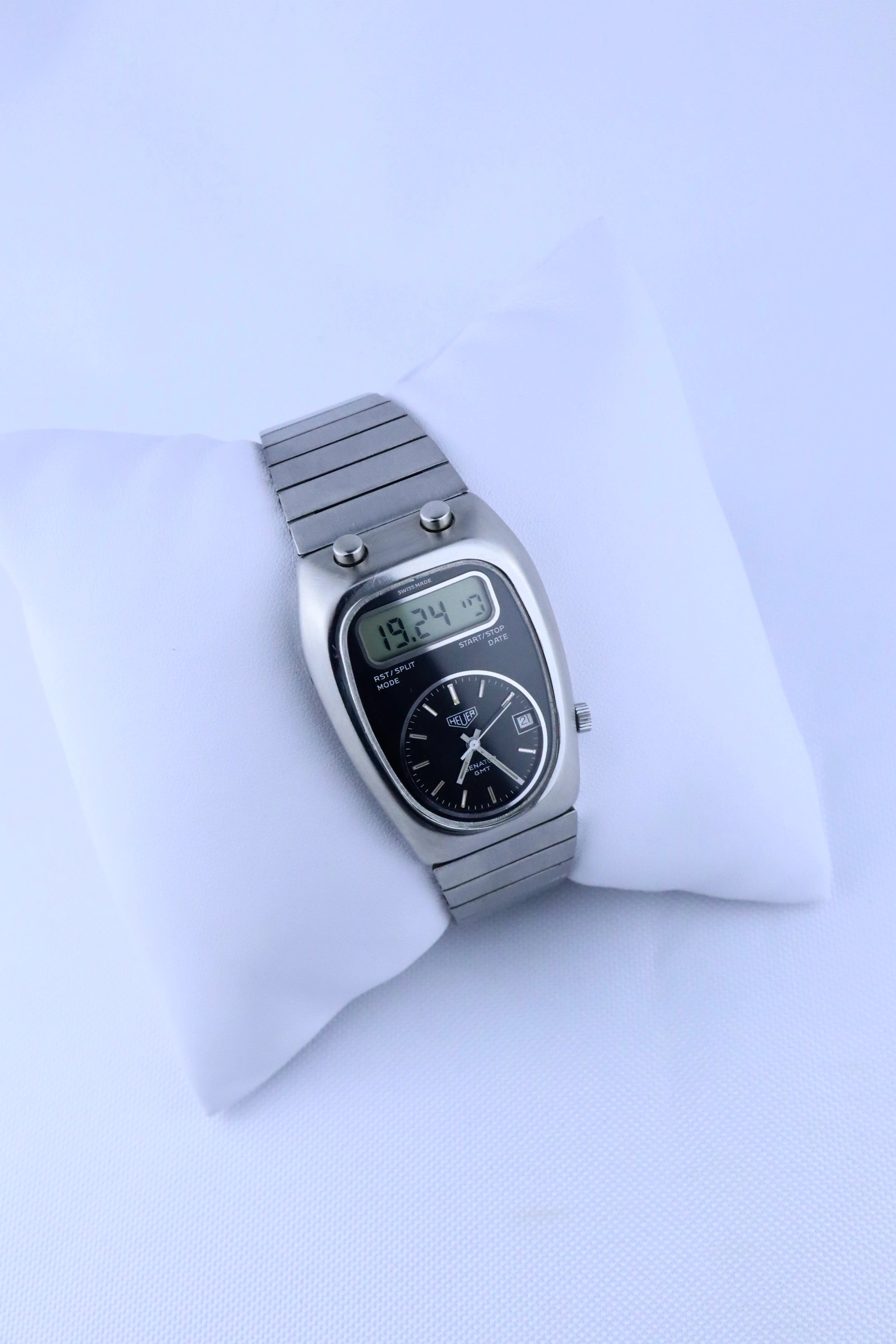 1970s Heuer Chronosplit Senator GMT