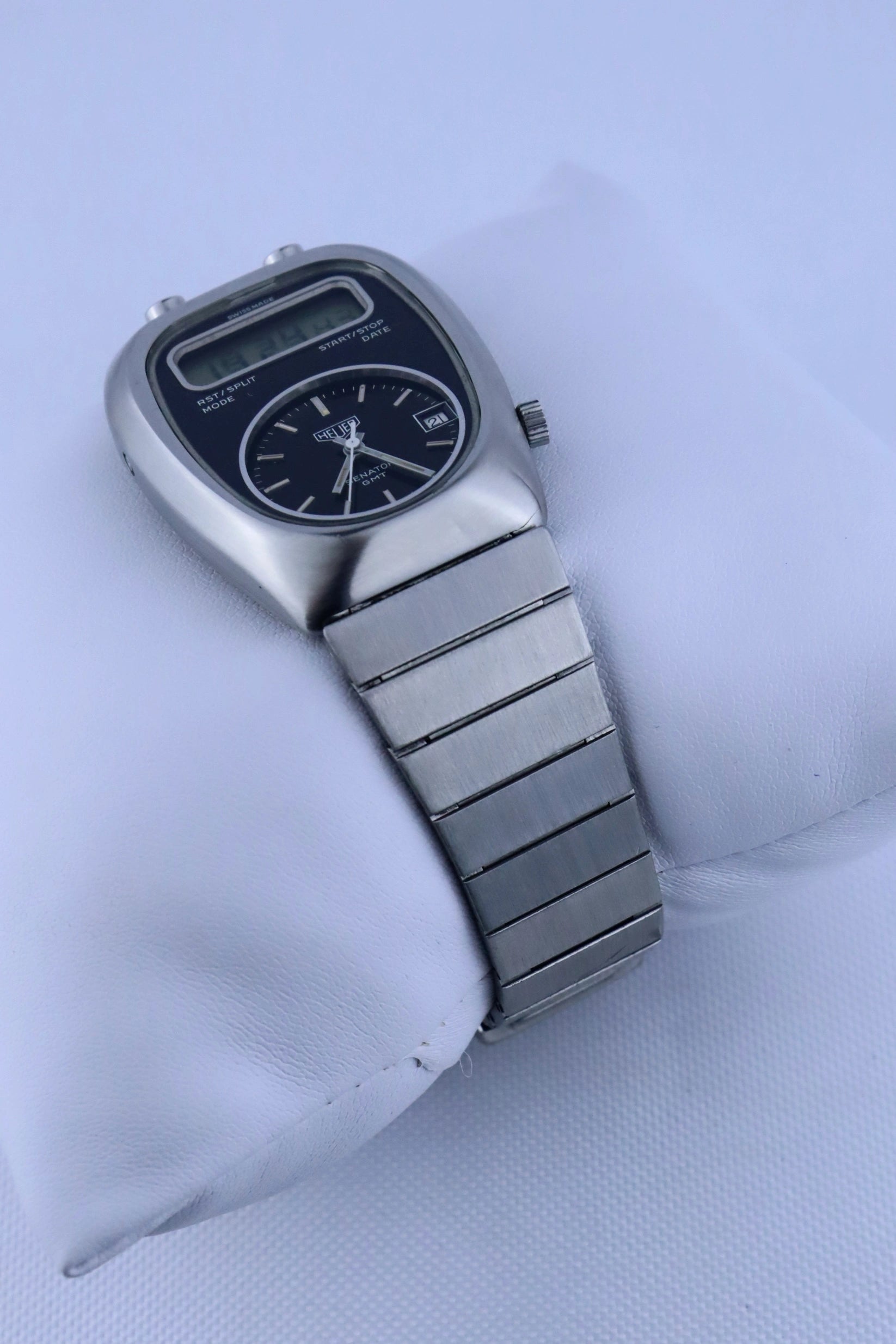 1970s Heuer Chronosplit Senator GMT