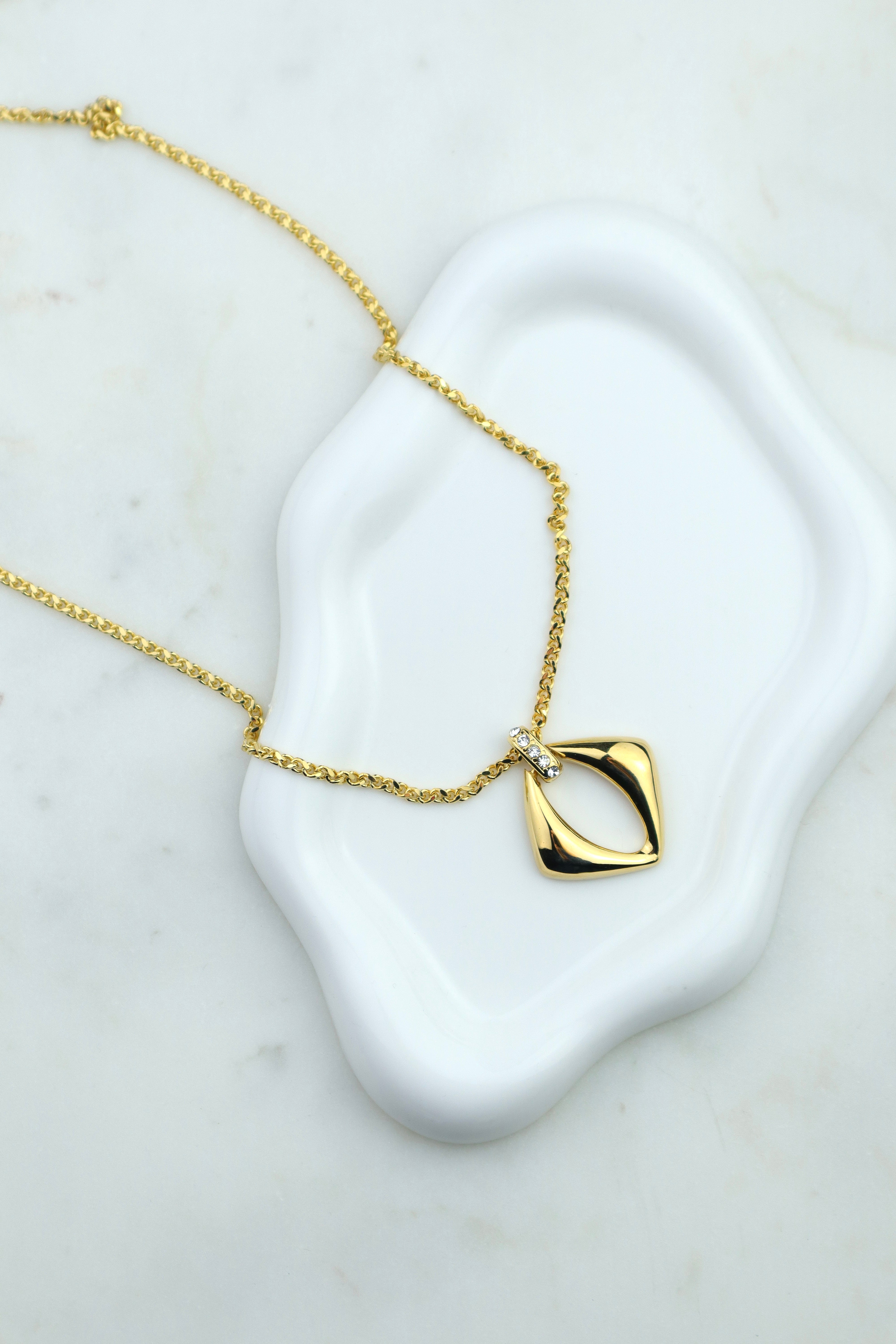 Yves Saint Laurent – naszyjnik z geometryczną zawieszką, lata 90