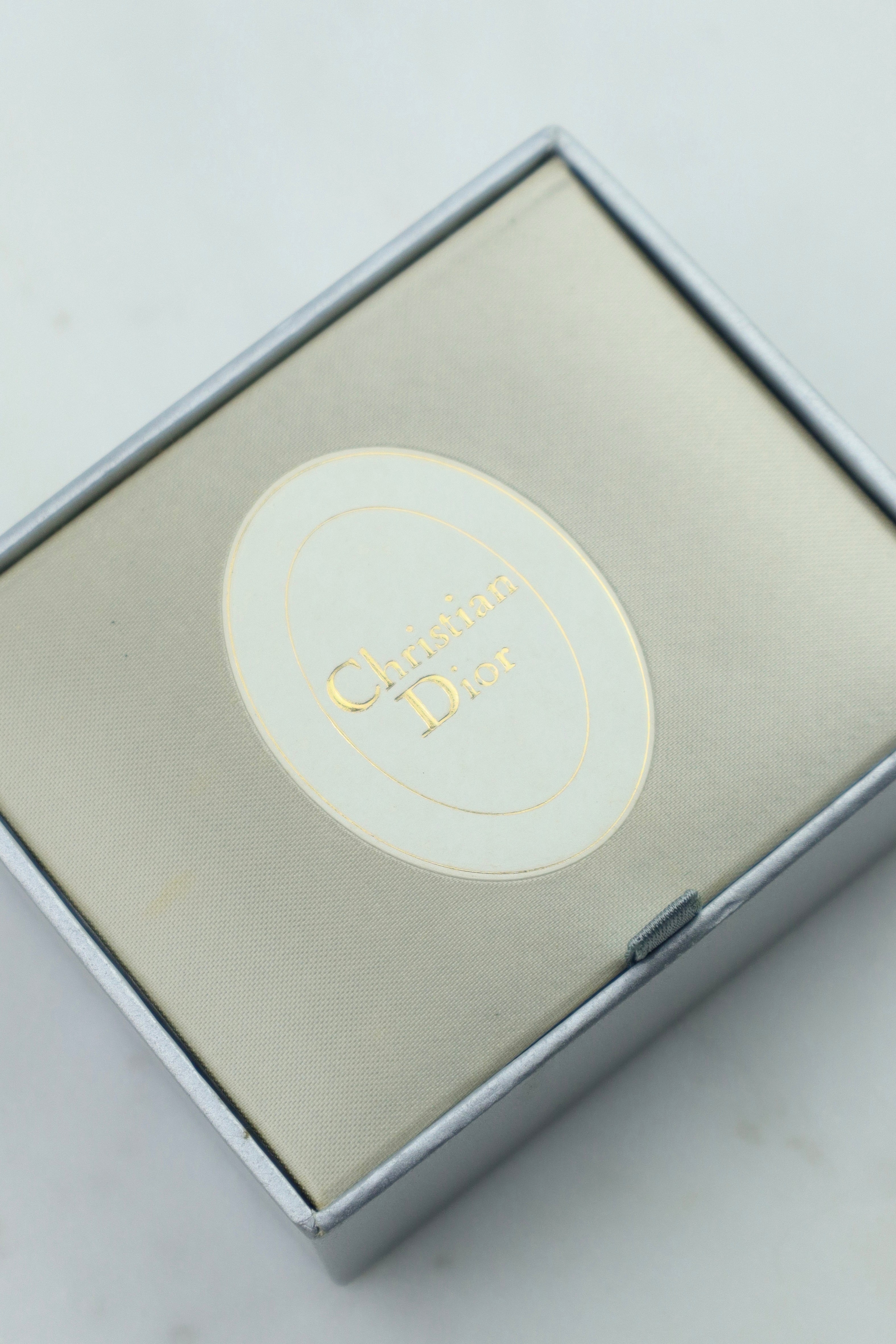 Christian Dior - owalne klipsy rope z perłą